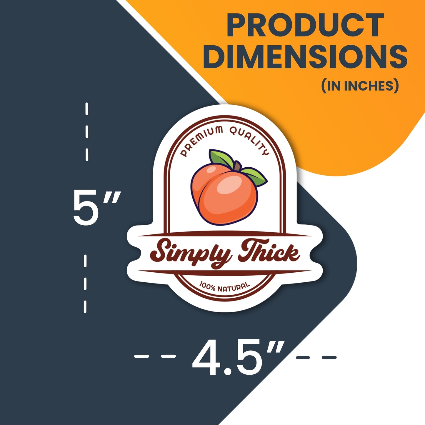 Magnet Me Up Premium Quality Simply Thick Peach Magnet Decal, 5x4.5 inch, Heavy Duty Automotive Magnet for Car Truck SUV Or Any Other Magnetic Surface, Funny Emoticon Perfect for Gift