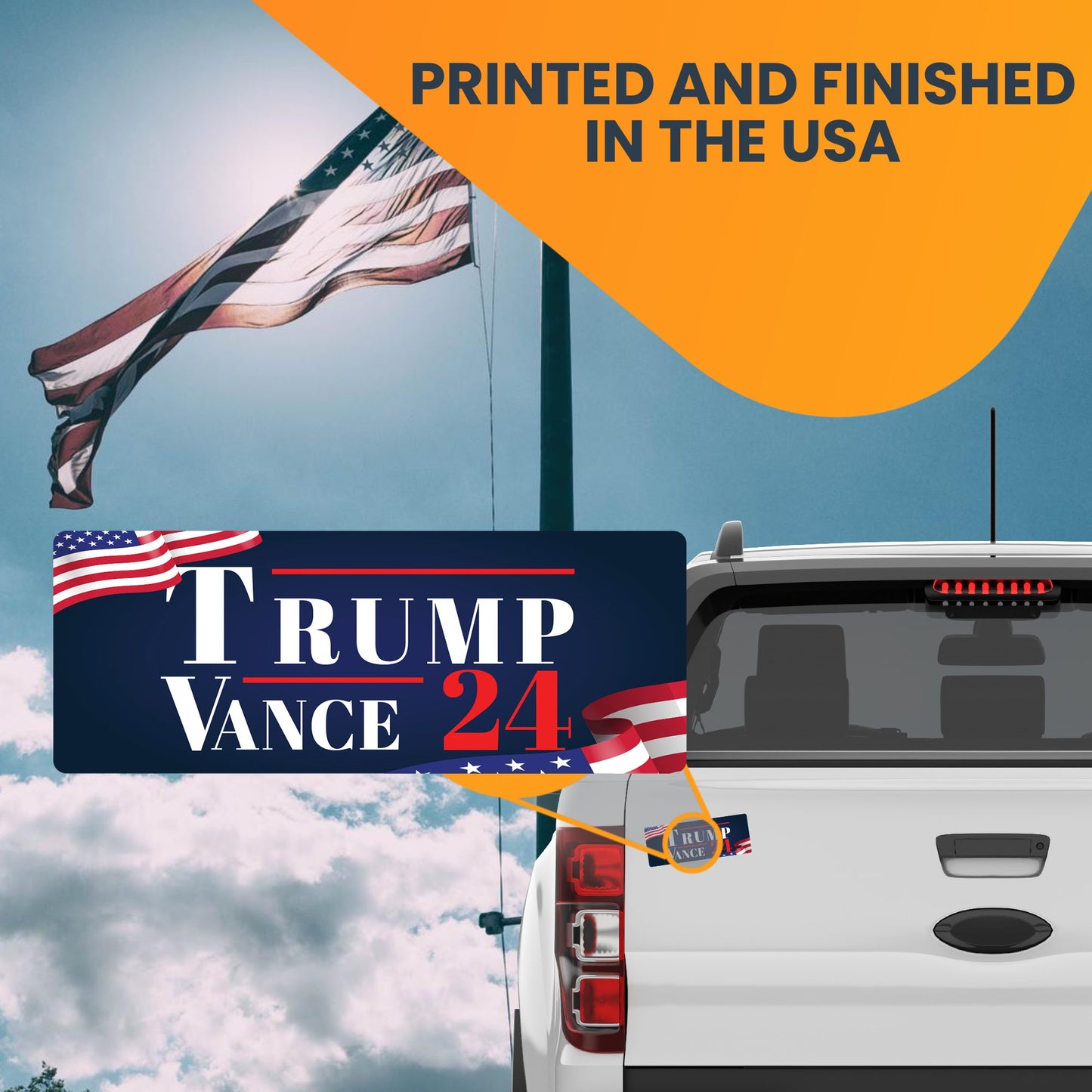 Magnet Me Up Trump Vance 24 Republican Election Magnet Decal, 4x6 inches, Combines Quality and Patriotism, Political Expression, and Souvenir for Trump-Vance Supporters, for Rallies, Crafted in USA