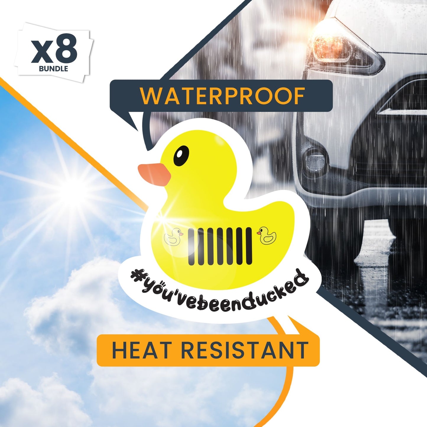 Magnet Me Up You've Been Ducked Cute Vehicle Duck Magnets, Ducking Game, 8 Pack, 4x4 Inch, Multi Pack, Heavy Duty Automotive Magnet for Car Truck SUV Funny Joke Prank, Duck Duck Beep