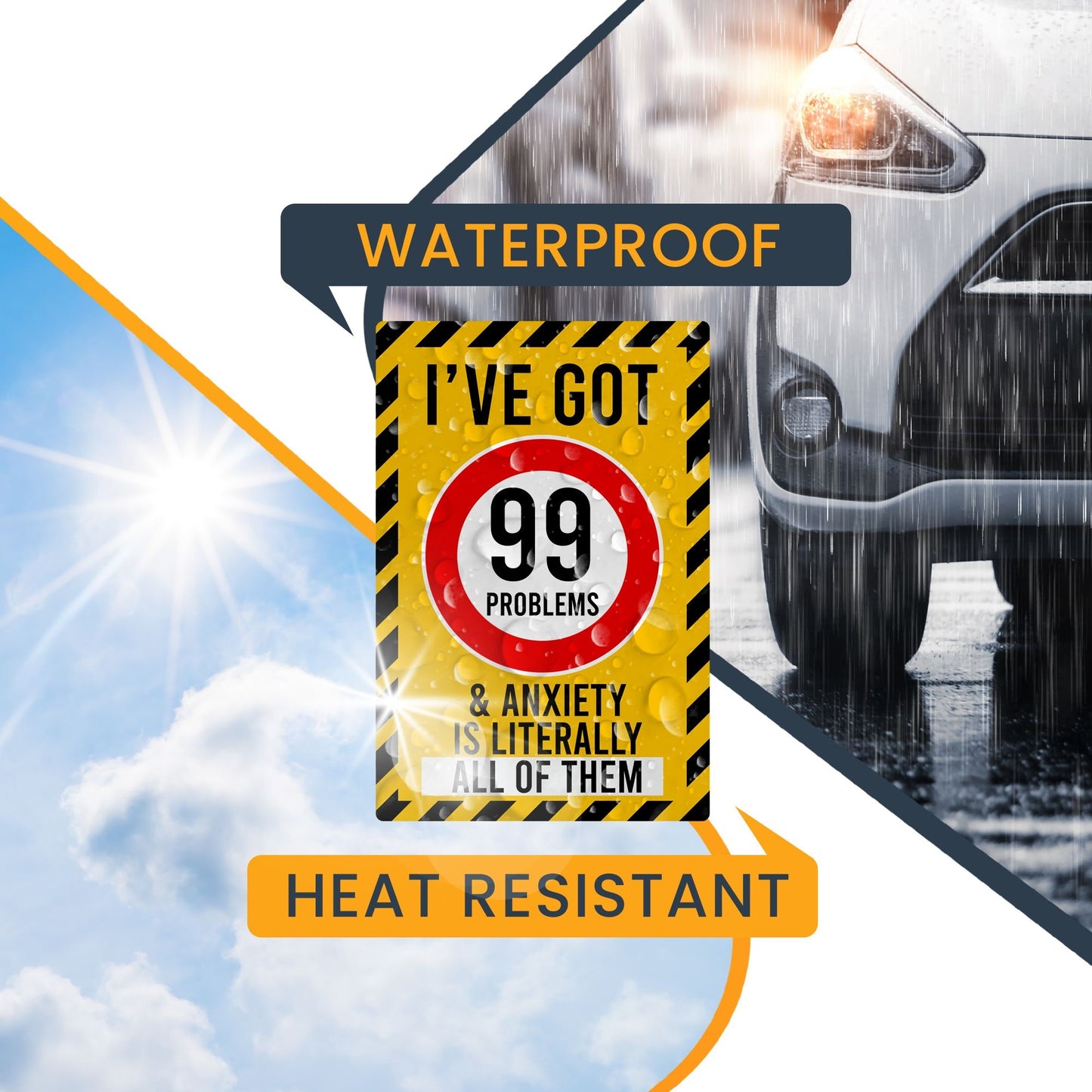 Magnet Me Up I've Got 99 Problems and Anxiety is Literally All of Them Magnet Decal, 4x6 inch, Heavy Duty for Car, Truck, SUV, Or Any Magnetic Surface, Funny Meme Culture Gift Idea, Crafted in USA