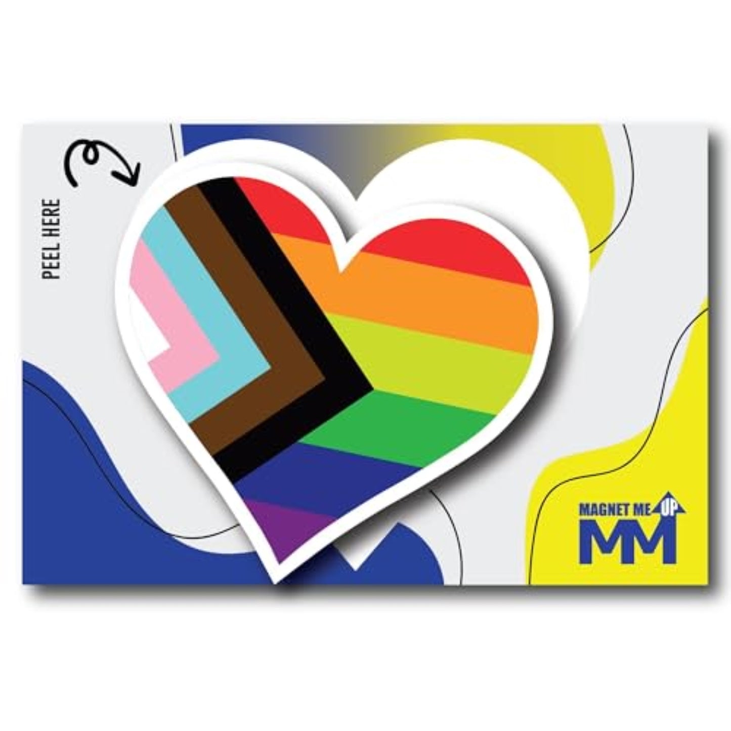 Magnet Me Up LGBTQA Progress Pride Heart Adhesive Decal Sticker, 4 Inches, 2 Pack, Heavy Duty Adhesion to Car Window, Bumper, Etc. Support Gay, Lesbian, Transgender, Bisexual, Queer