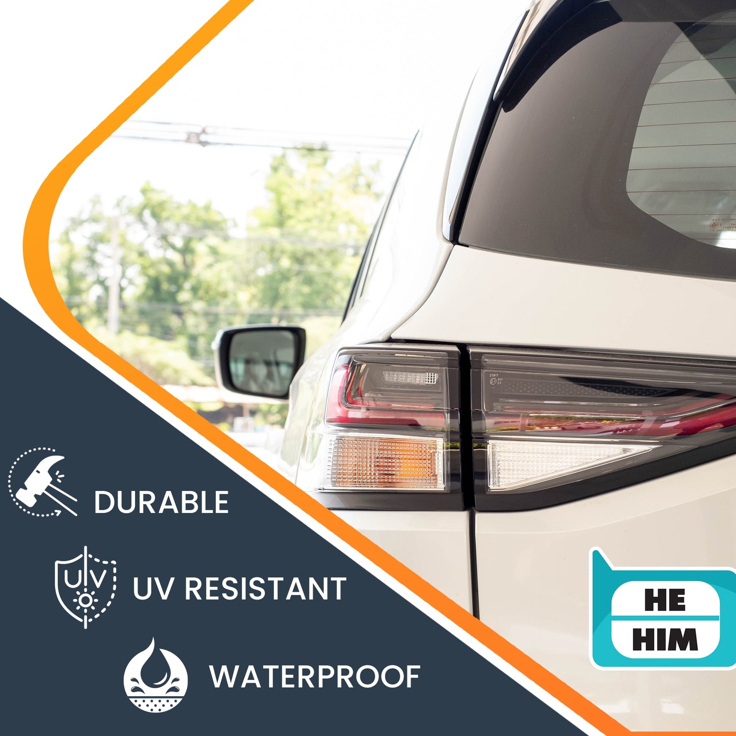 Magnet Me Up Pronoun He Him Magnet Decal, 4x5 inch, Heavy Duty Automotive Magnet for Car, Truck, SUV Or Any Magnetic Surface, in Support of Transgender and Self Expression