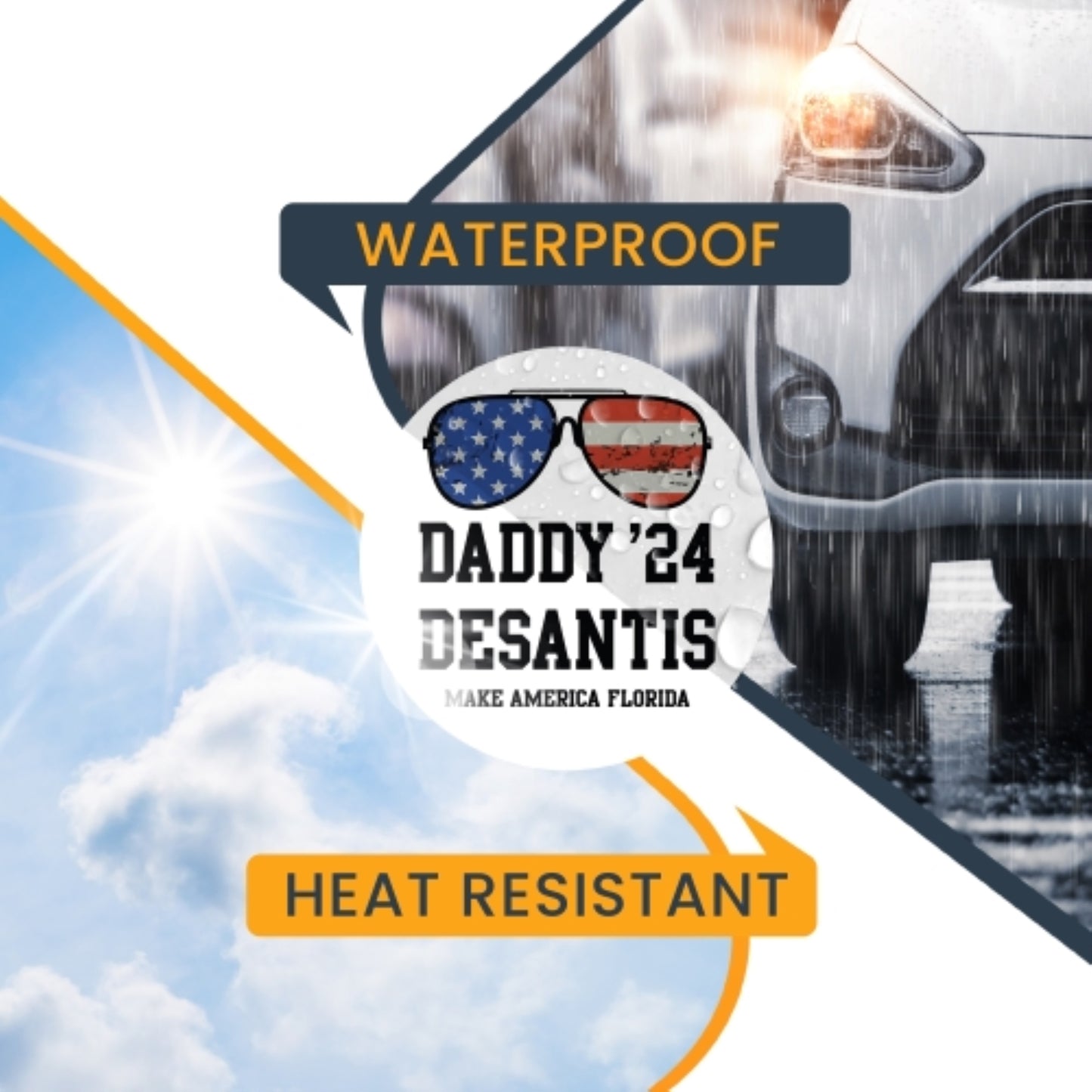 Magnet Me Up Daddy Desantis 2024 Republican Party Magnet Decal, 5 Inch, White, Bumper Magnet for Car Truck SUV