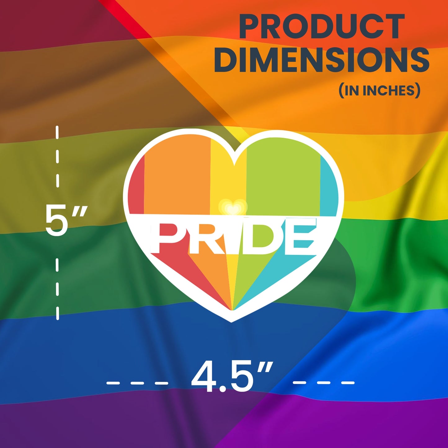 Magnet Me Up LGBTQA LGBTQ Pride Rainbow Heart Magnet Decal, 4.5x5 Inch, Support Gay Pride and Equality, Love Conquers All, Automotive Magnet for Car, Truck, Or Any Magnetic Surface, Made in USA
