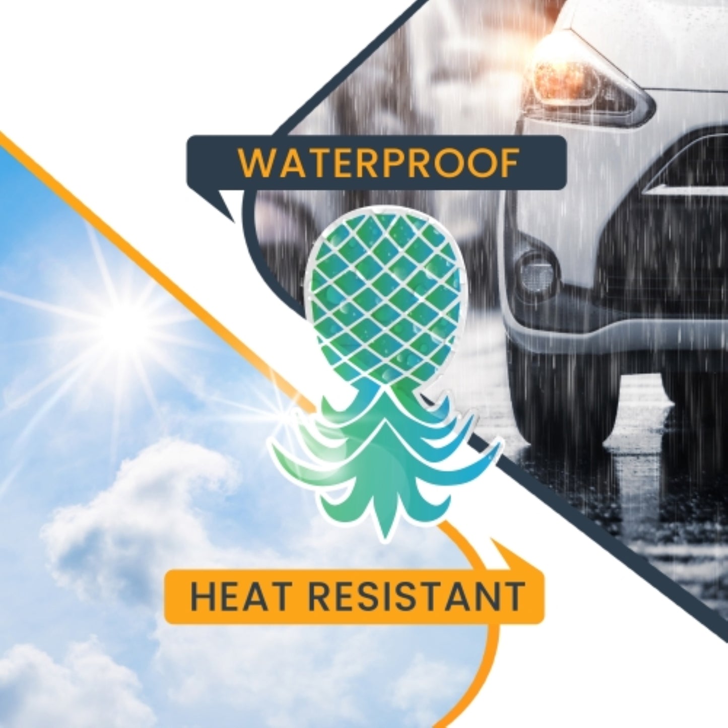 Magnet Me Up Upside Down Pineapple Magnet Decal, Blue and Green, 4x6 Inch, Heavy Duty Automotive Magnet for Car Truck SUV Or Any Other Magnetic Surface