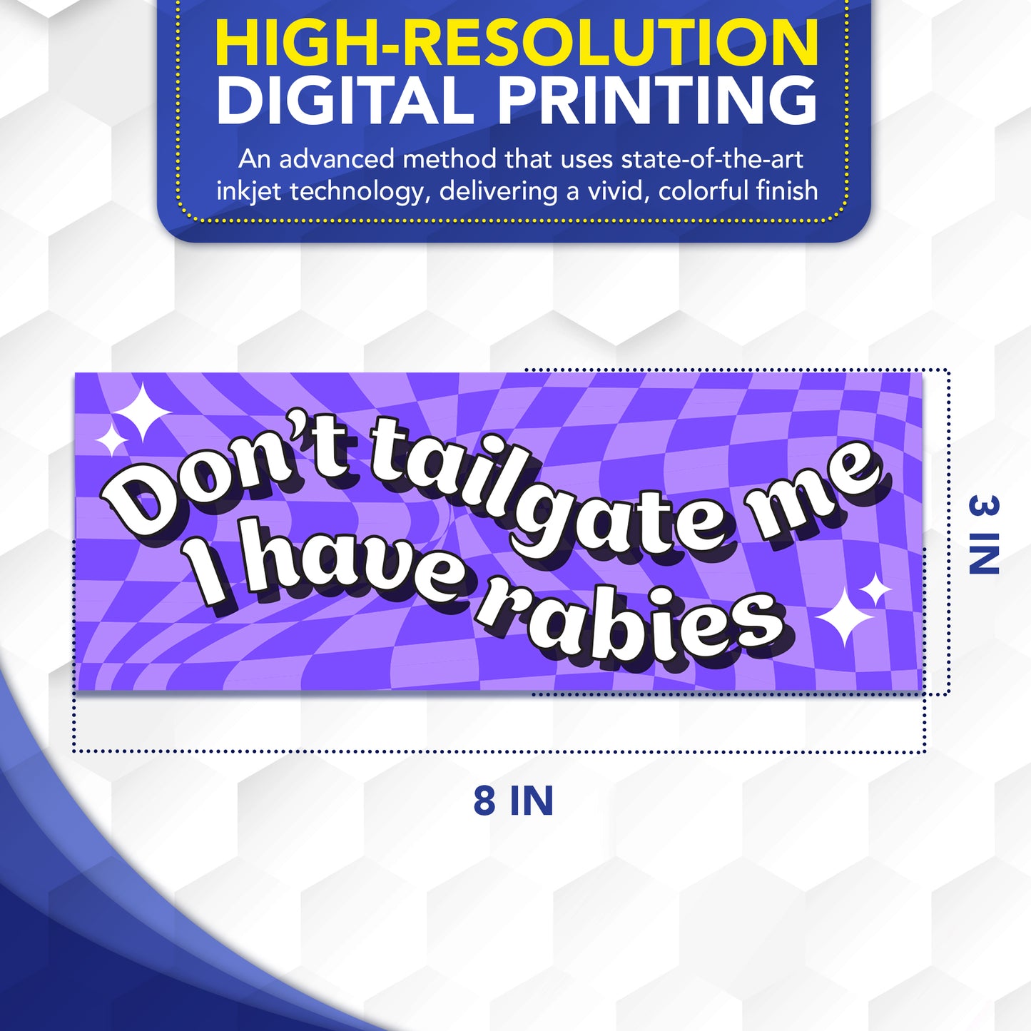 Magnet Me Up Donโt Tailgate Me I Have Rabies Car Magnet, 3x8 Inch, 2 Pack