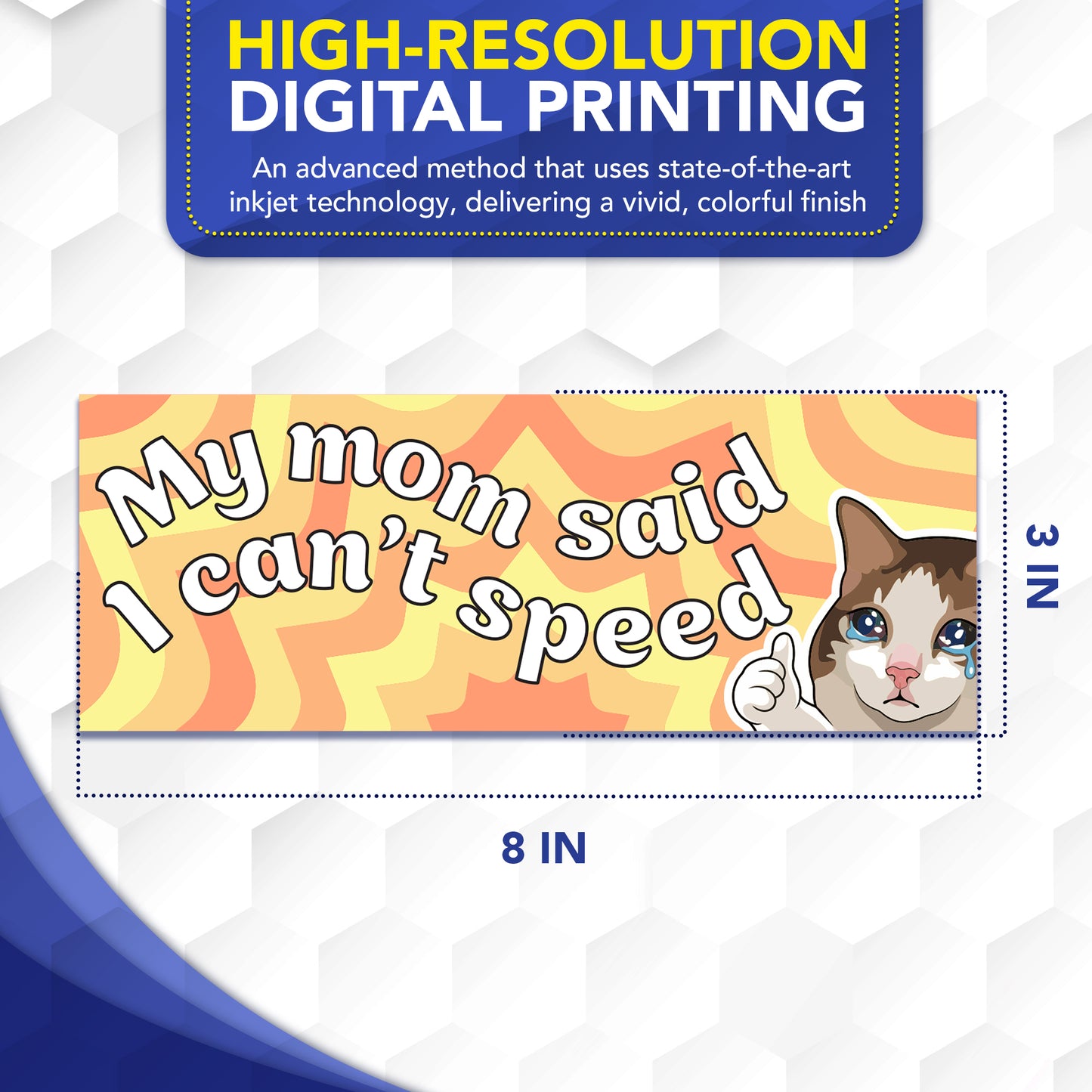 Magnet Me Up My Mom Said I Can't Speed Funny Magnet, 3x8 Inch, 2 Pack