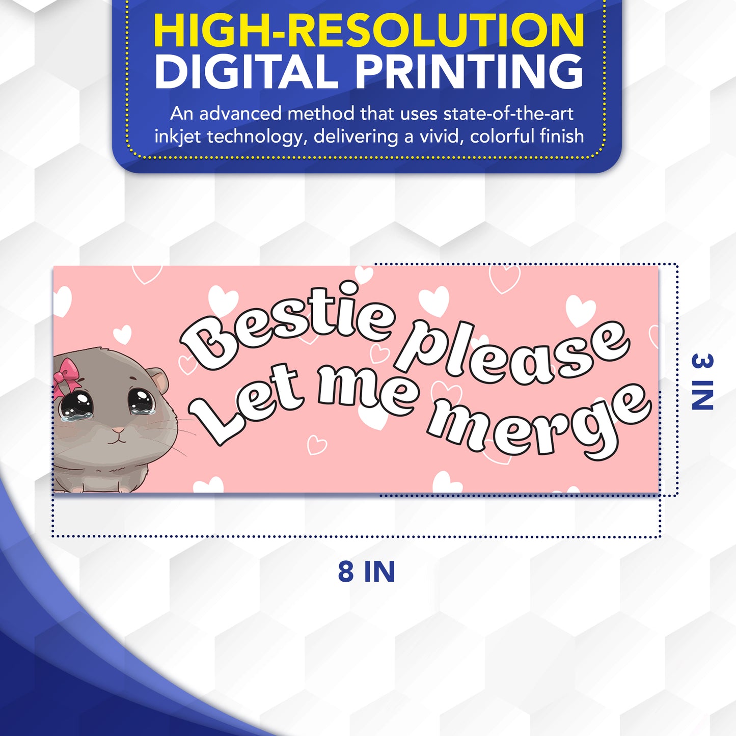 Magnet Me Up Bestie Please Let Me Merge Cute Car Magnet, 3x8 Inch, 2 Pack