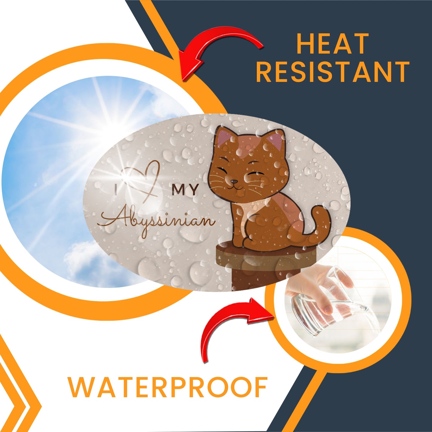 Magnet Me Up I Love My Abyssinian Cute Cat Breed Car Magnet Decal, 4x6 Inches, Hairless, Collectible Souvenir Gifts, Cat Enthusiasts, Bumper Magnet