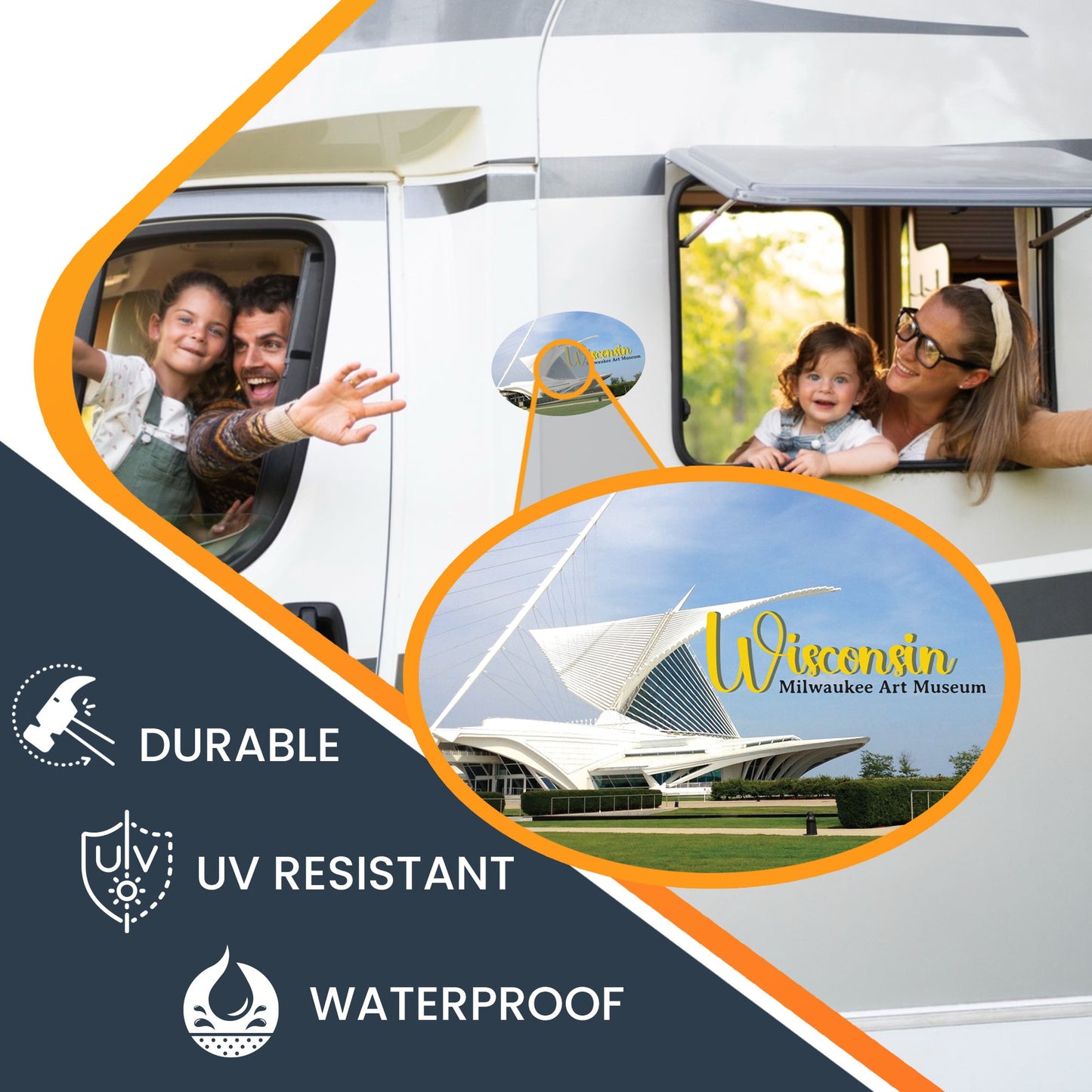Magnet Me Up Wisconsin Milwaukee Art Museum State Magnets, 4x6 Inches Oval, Souvenirs for Art Lover, Travel Refrigerator Magnets, USA Gift Collection Decoration, for Car, Lockers, Crafted in USA