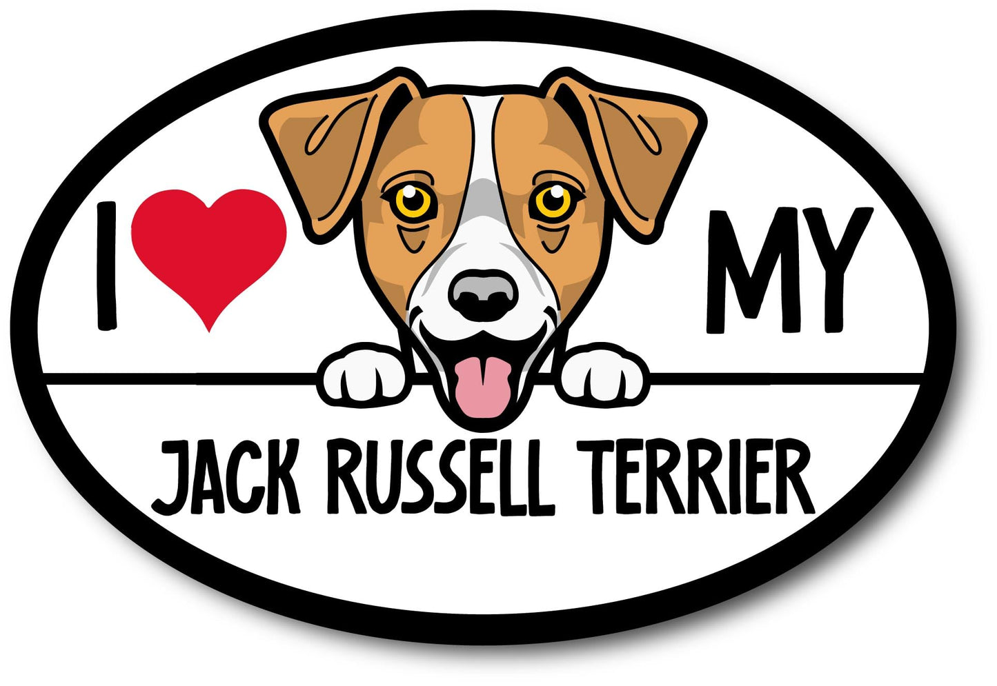 Magnet Me Up I Love My Jack Russel Terrier Dog Breed Magnet Car Decals, 4x6 Inches Oval, Cute Dog Lover's Gift and Accessories, The Best Friend Ever, Car, Fridge, Any Magnetic Surface, Crafted in USA