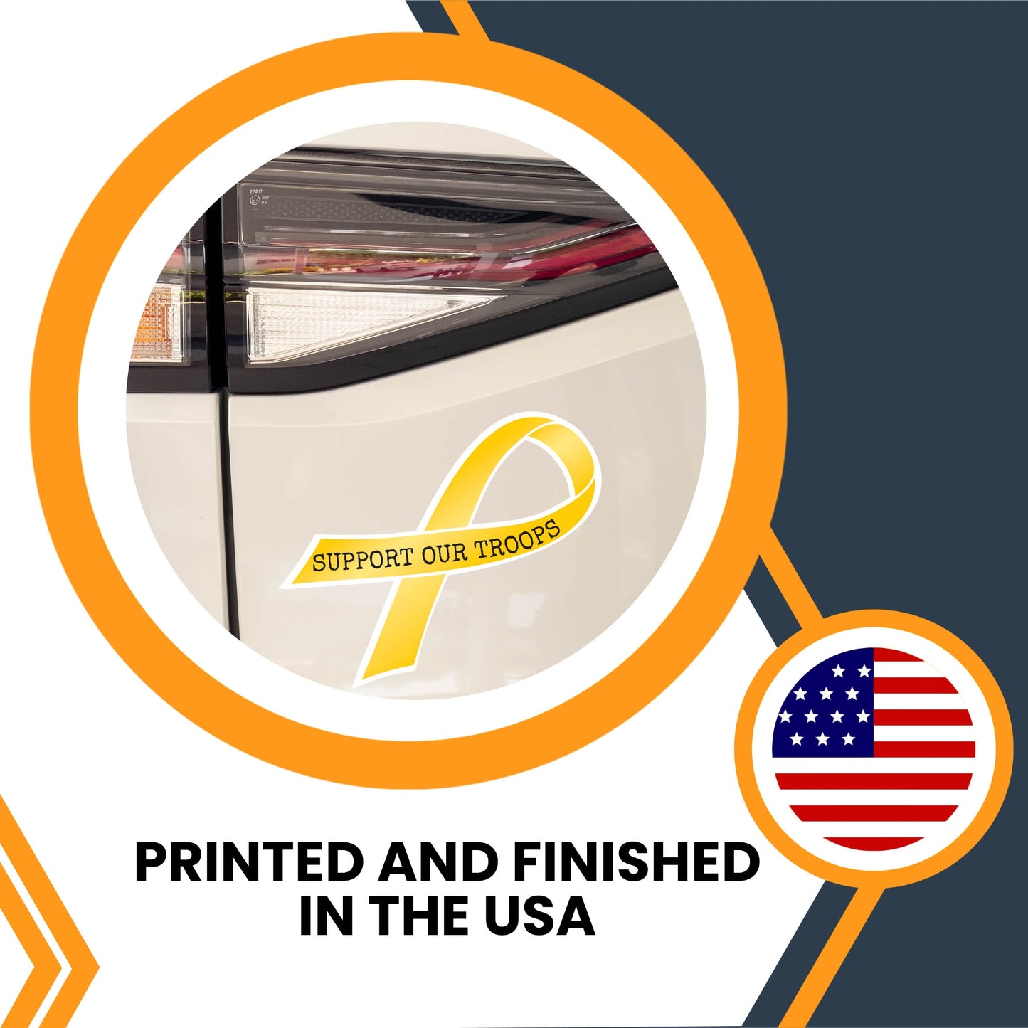 Magnet Me Up Support Our Troops Yellow Patriotic Ribbon Magnet Decal, 3.5x7 Inches, Heavy Duty Automotive Magnet for Car Truck SUV, in Support of American Military, Crafted in The USA