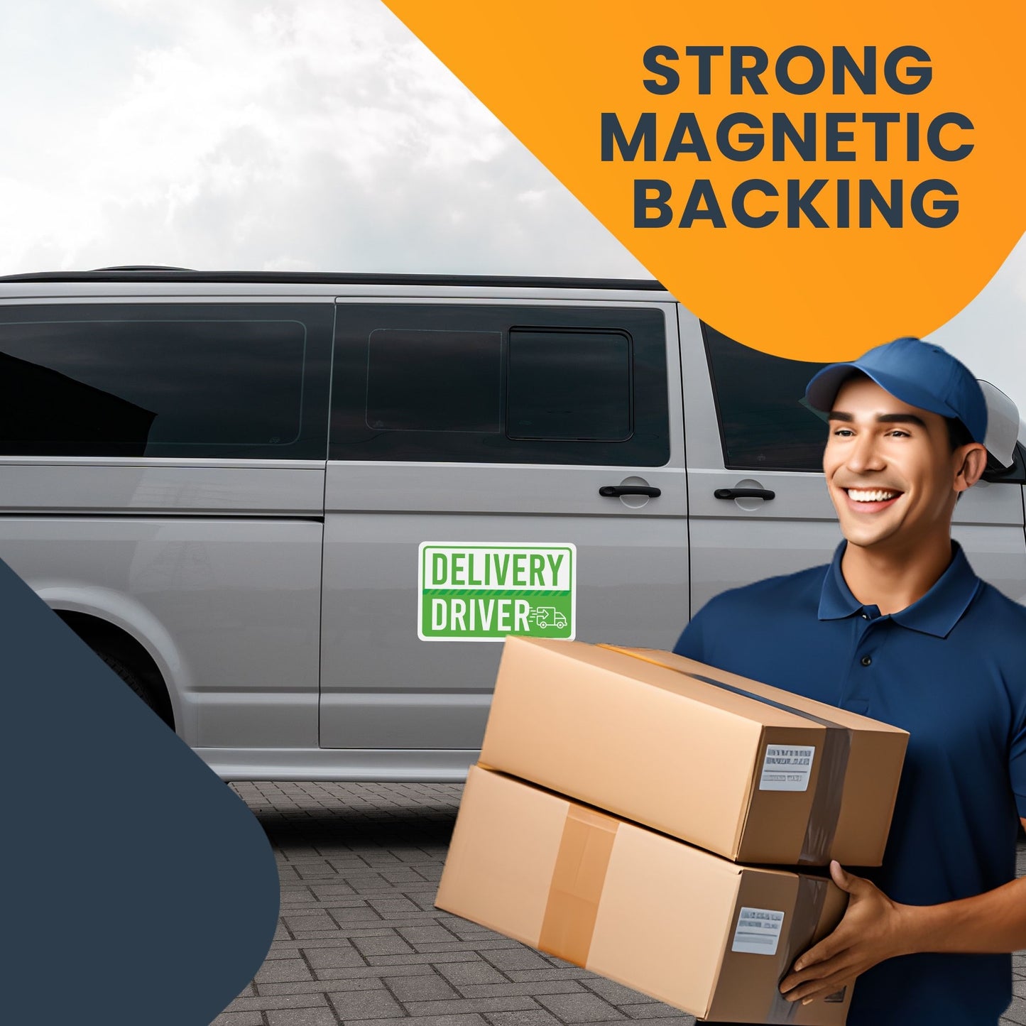 Magnet Me Up Green Delivery Driver Frequent Stops Magnet Decal, 5x8 inch, Automotive Magnet for Car, Truck, SUV, Vehicle Safety Sign for Flex Delivery Driver and Food Delivery, Crafted in USA