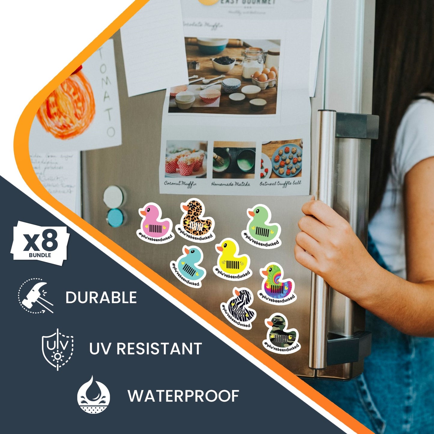 Magnet Me Up You've Been Ducked Cute Vehicle Duck Magnets, Ducking Game, 8 Pack, 4x4 Inch, Multi Pack, Heavy Duty Automotive Magnet for Car Truck SUV Funny Joke Prank, Duck Duck Beep