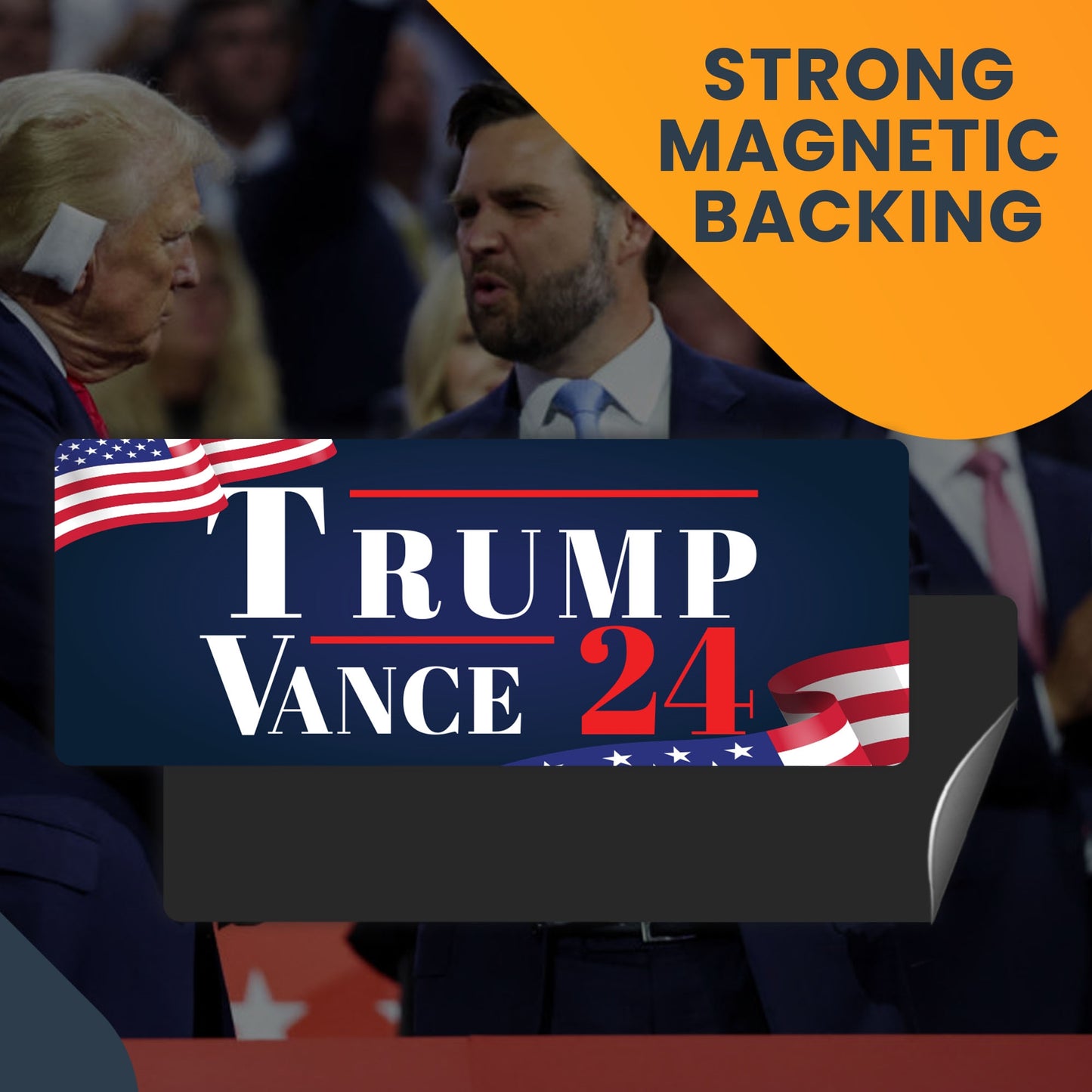 Magnet Me Up Trump Vance 24 Republican Election Magnet Decal, 4x6 inches, Combines Quality and Patriotism, Political Expression, and Souvenir for Trump-Vance Supporters, for Rallies, Crafted in USA