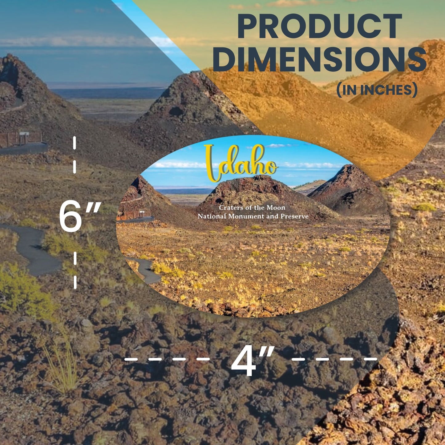 Magnet Me Up Idaho Craters of The Moon National Monument and Preserve Magnet Decal, 4x6 inch, Automotive Magnet for Car, Truck SUV, Natural Geological Wonder Landmarks, Crafted in USA