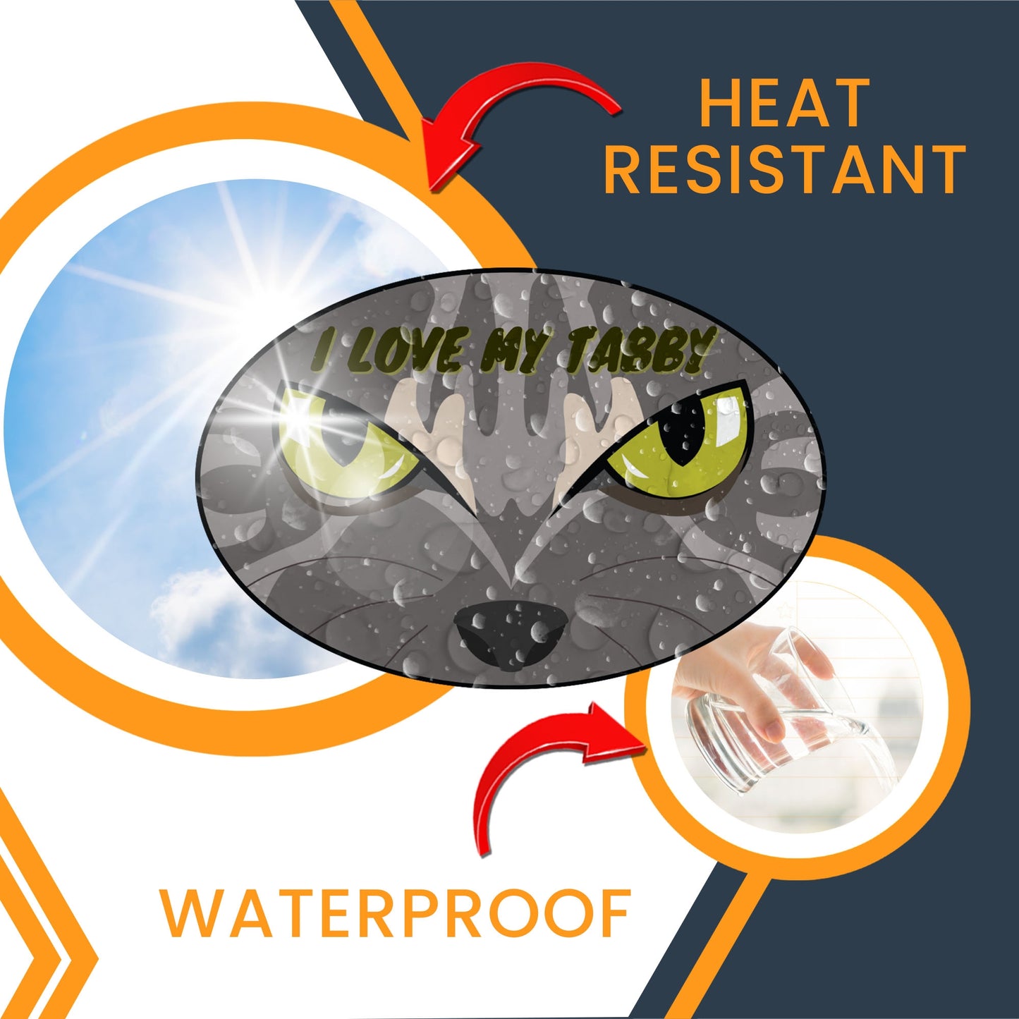 Magnet Me Up I Love My Tabby Cute Cat Breed Car Magnet Decal, 4x6 Inches Oval, Friendly and Affectionate, Bumper Magnet, Fridge Decor