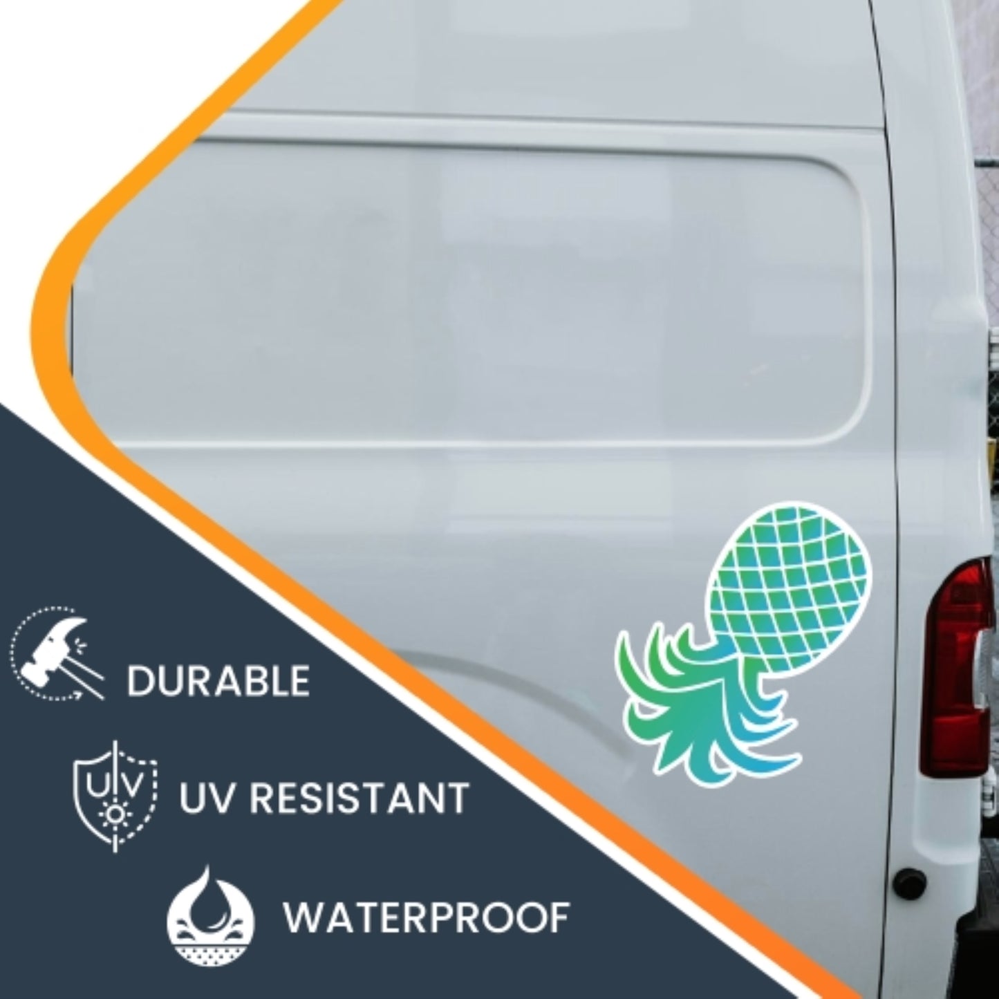 Magnet Me Up XL Upside Down Pineapple Magnet Decal, Blue and Green, 7x10 Inch, Heavy Duty Automotive Magnet for Car Truck SUV Or Any Other Magnetic Surface