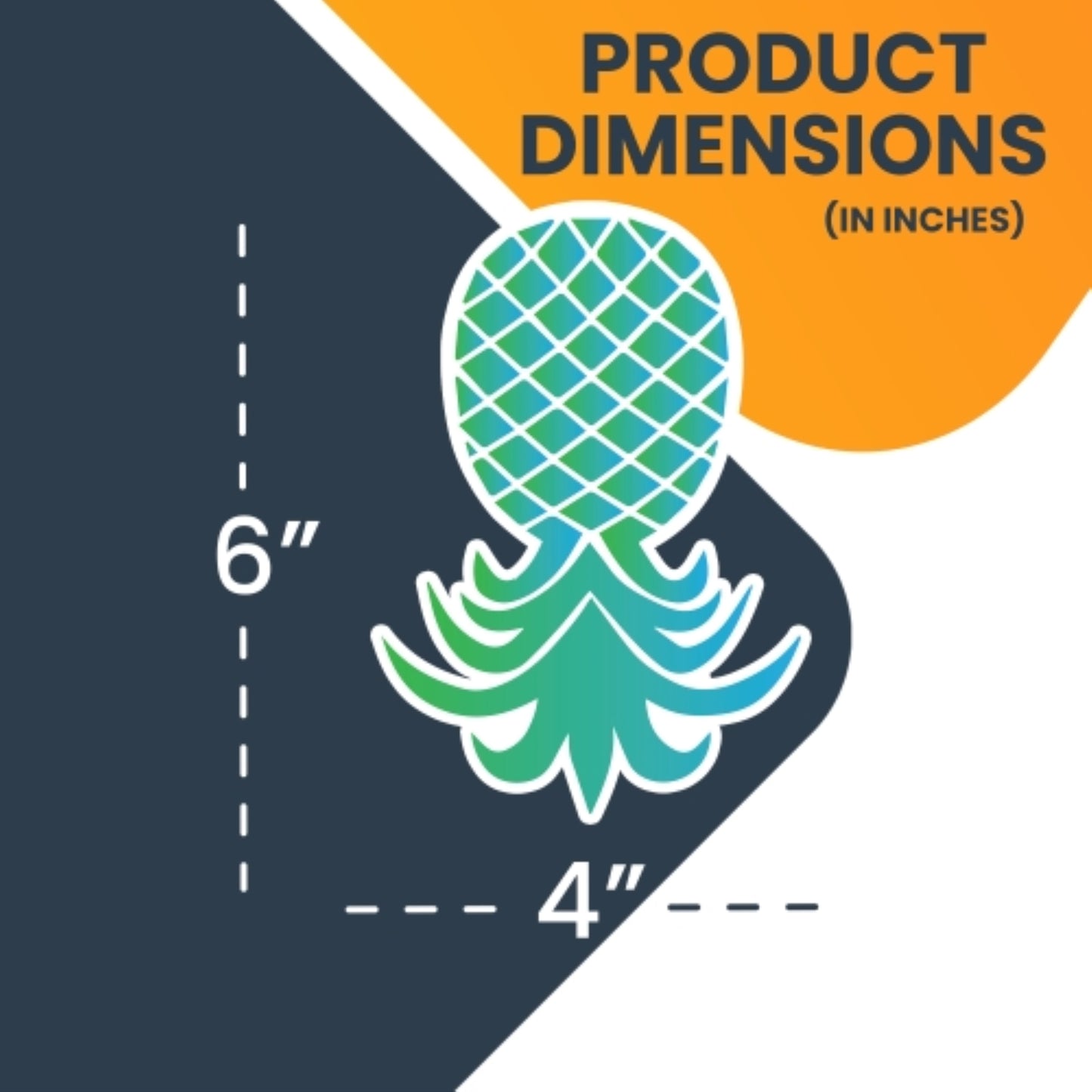 Magnet Me Up Upside Down Pineapple Magnet Decal, Blue and Green, 4x6 Inch, Heavy Duty Automotive Magnet for Car Truck SUV Or Any Other Magnetic Surface