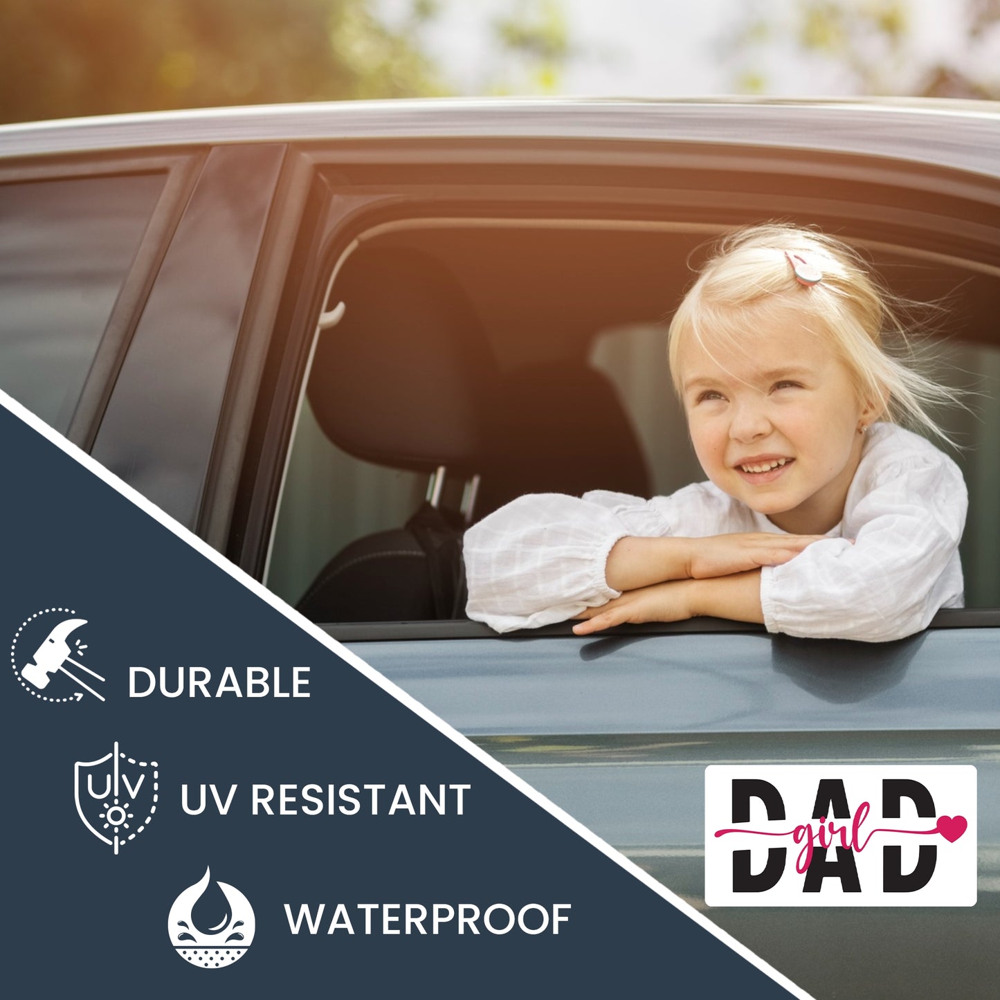 Magnet Me Up Girl Dad Appreciation Magnet Decal, 6x3 Inch, Heavy Duty Automotive Magnet for Car Truck SUV, for Dads from Daddy's Little Girl for Father's Day, Proudly Made in USA