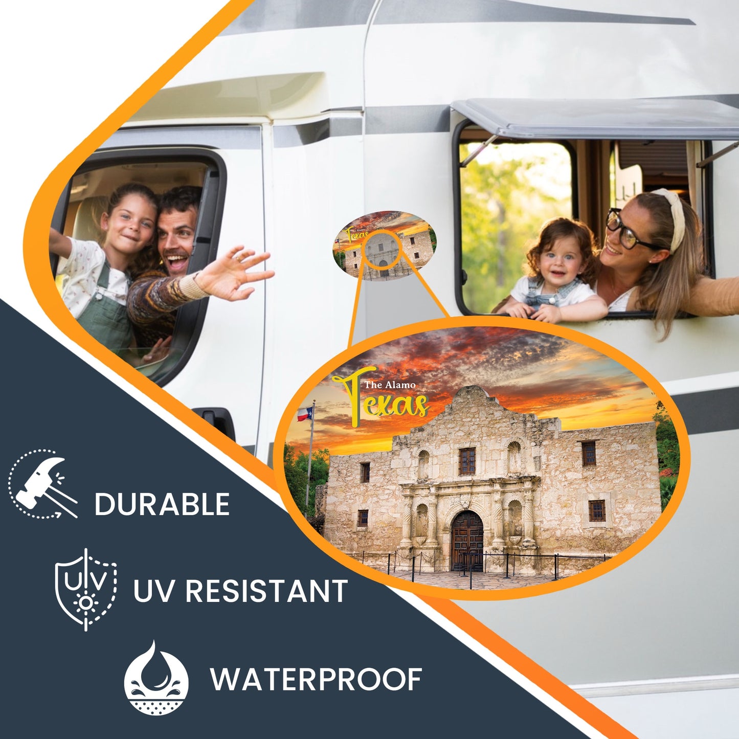 Magnet Me Up The Alamo Texas Oval State Magnet Decal, 4x6 Inches, Iconic Landmark, Heritage Display, Great Souvenir Gift for History Buffs and Travellers, Any Magnetic Surface, Crafted in USA
