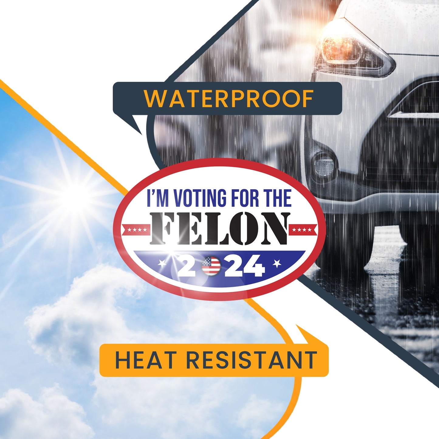 Magnet Me Up I'm Voting for The Felon 2024 Trump Magnet Decal, 4x6 inch, Voting for The Convicted Felon, Trump for President Supporters, Felon Rights, any Magnetic Surface, Republican, Crafted in USA