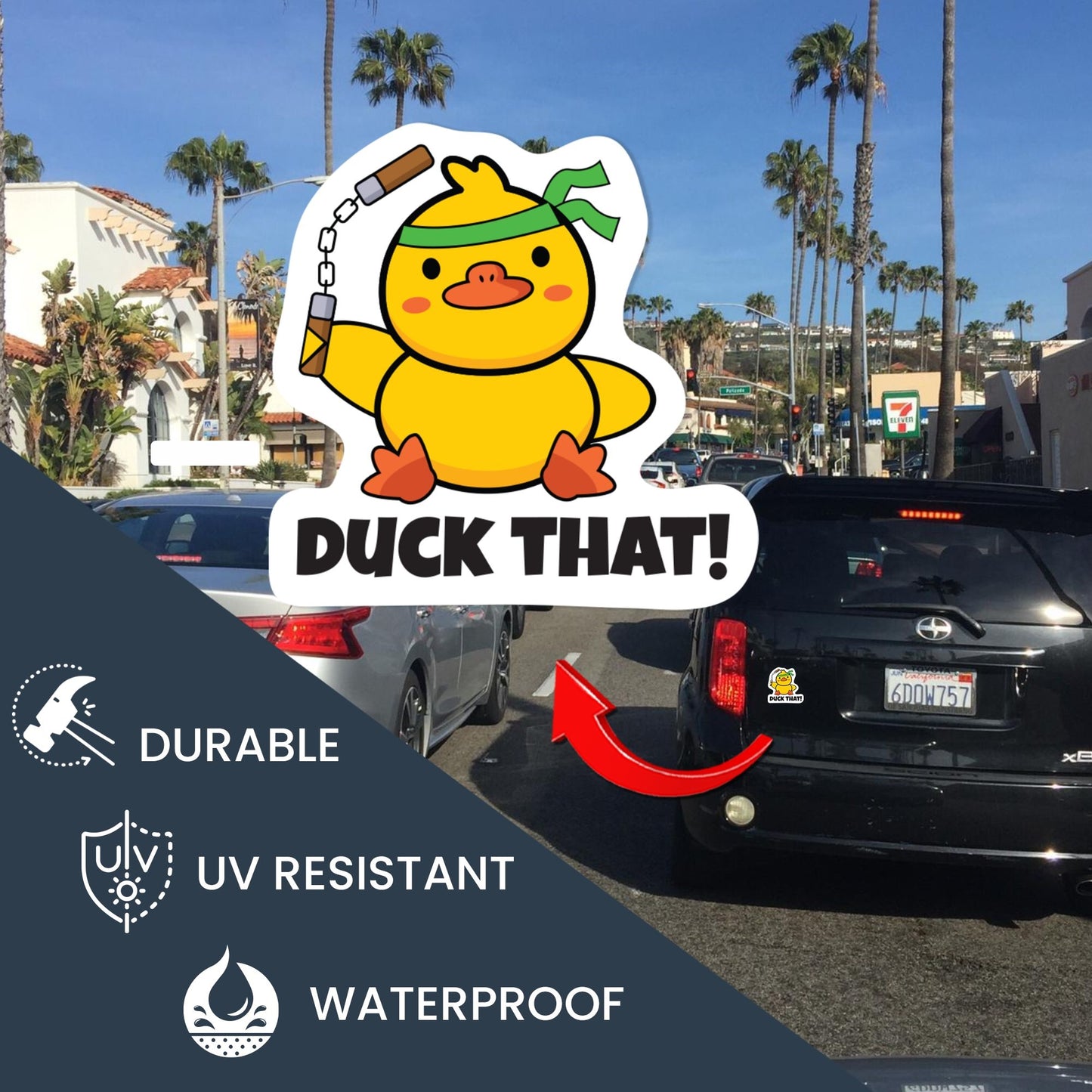Magnet Me Up Duck That! Crazy Cute Duck Magnet Decal, 6x4 Inches, Heavy Duty Automotive for Car, Truck, Refrigerator, Or Any Other Magnetic Surface, Funny Gag Joke Gift, Crafted in USA