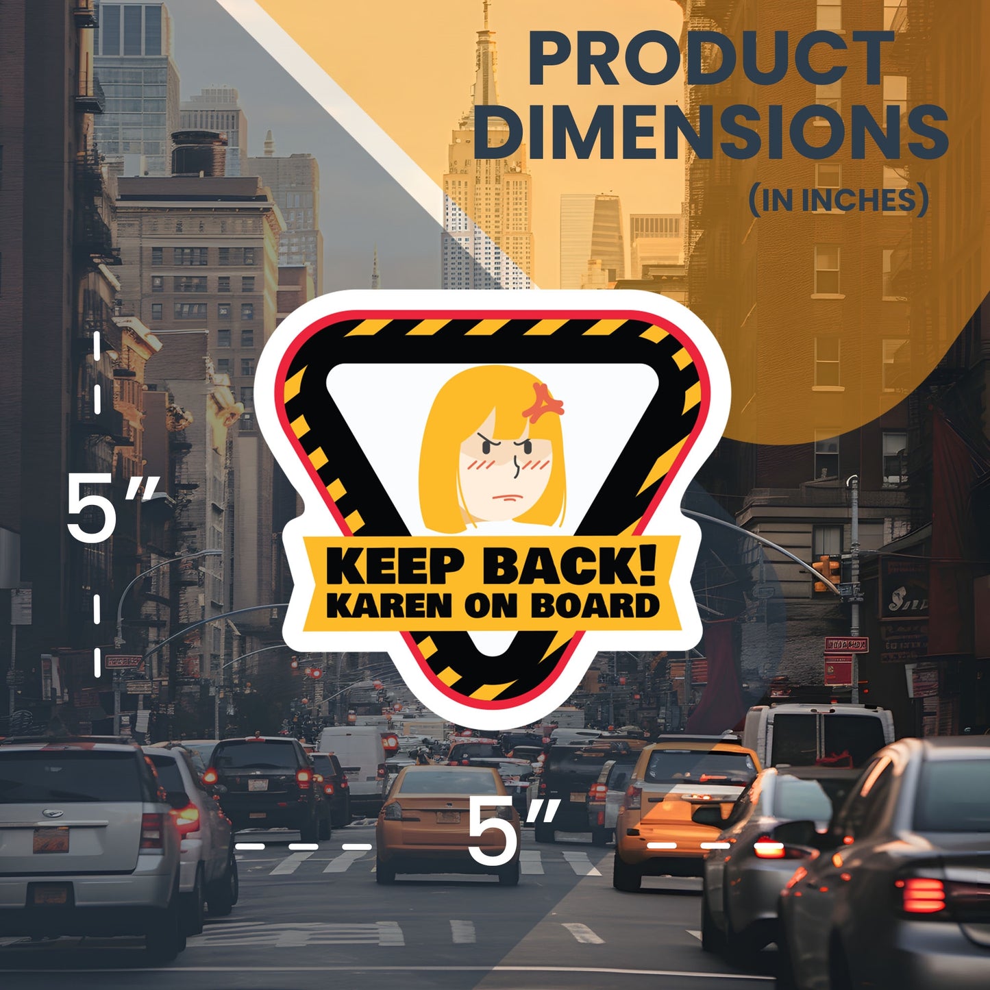 Magnet Me Up Keep Back! Karen On Board Magnet Decal, No Tailgating, 5x5 Inch, Funny Joke Gag Gift, Vehicle Safety, Automotive Magnet for Car, Truck, SUV, Or Any Other Magnetic Surface, Crafted in USA