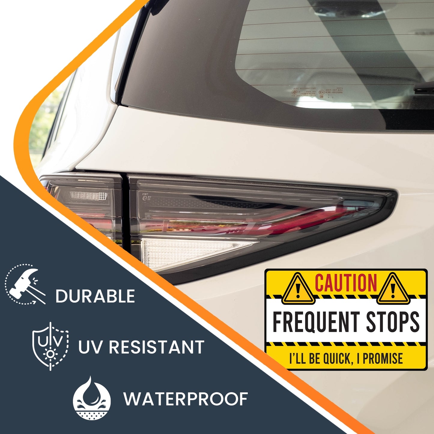 Magnet Me Up Caution Frequent Stops Delivery Driver Magnet Decal, 5x8 inch, Heavy Duty Automotive Magnet for Car Truck SUV Great for Delivery Drivers, Food, Service Delivery
