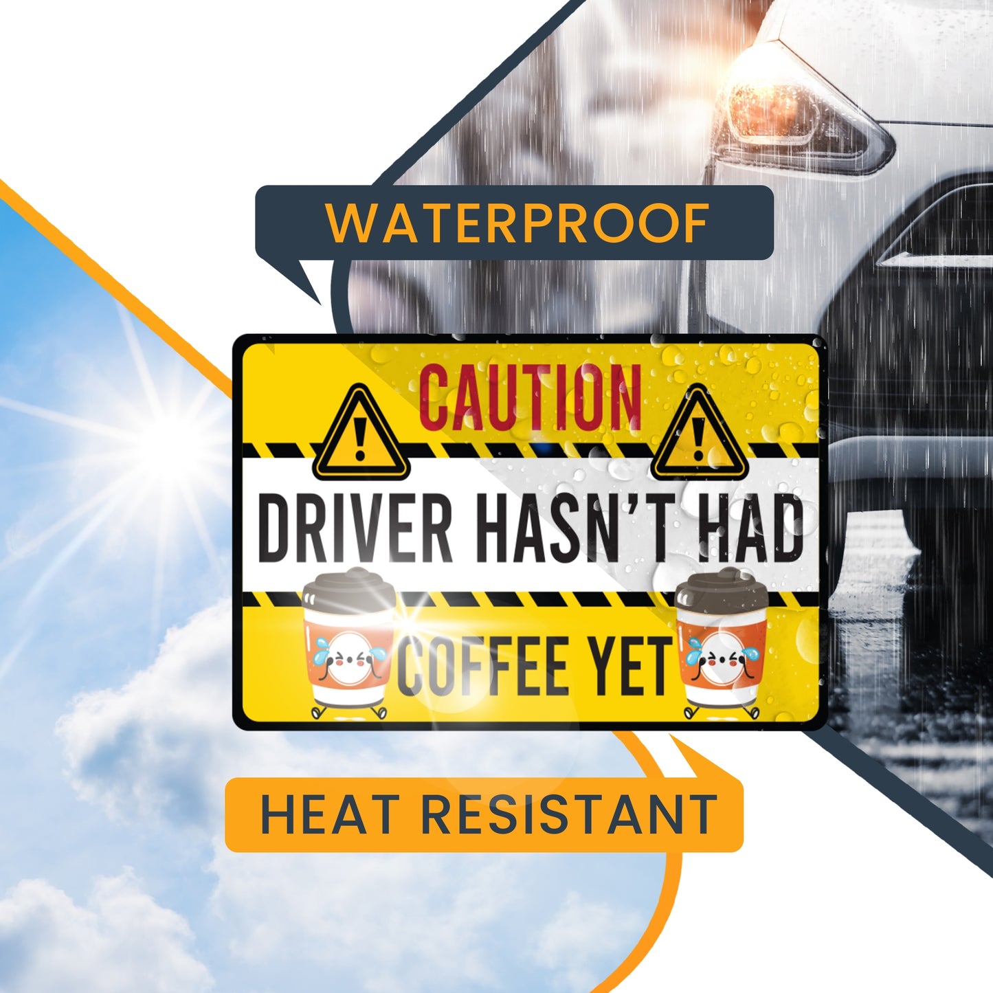 Magnet Me Up Caution Driver Hasn't Had Coffee Yet Funny Magnet Decal, 4x6 inch, Heavy Duty Automotive Magnet for Car Truck SUV Or Any Other Magnetic Surface