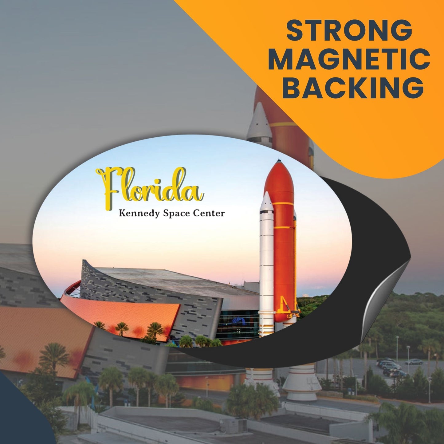 Magnet Me Up Florida Kennedy Space Center Magnet Decal, 4x6 Oval, Heavy Duty Automotive Magnet for Car, Truck or SUV, for Space Travel and Astronaut Enthusiasts, Crafted in The USA