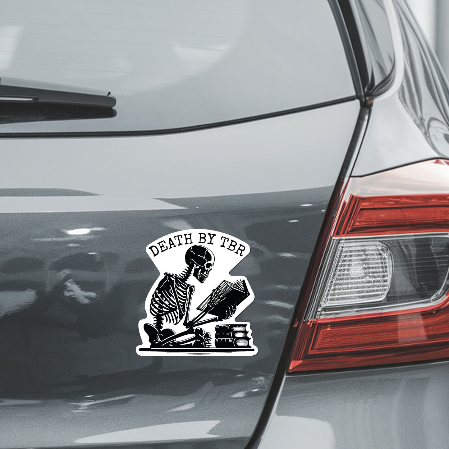 Magnet Me Up Death by TBR Magnet Decal, 5 Inches, Funny Book Lover Accessory for Cars, Lockers, and Fridges, Great Gift for Readers