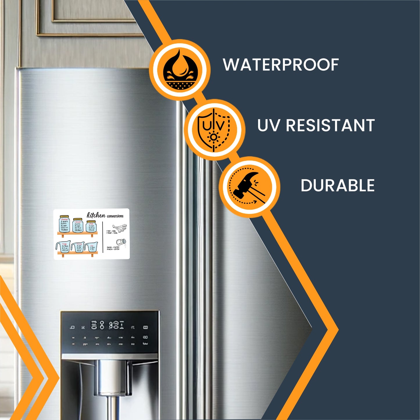 Magnet Me Up Kitchen Conversion Chart, 4x6 Magnet Decal, Cute Baking Gift and Measurement Recipe Accessory, Perfect for Refrigerator, Dishwasher or Any Other Magnetic Surface