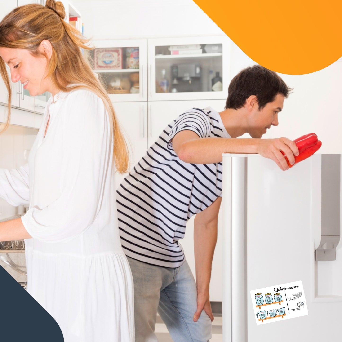 Magnet Me Up Kitchen Conversion Chart, 4x6 Magnet Decal, Cute Baking Gift and Measurement Recipe Accessory, Perfect for Refrigerator, Dishwasher or Any Other Magnetic Surface