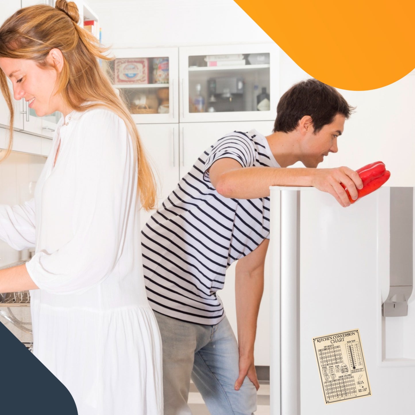 Magnet Me Up Large Rustic Kitchen Conversion Chart, 5x7.5 Magnet Decal, Cute Baking Gift and Measurement Recipe Accessory, Perfect for Refrigerator, Dishwasher or Any Other Magnetic Surface