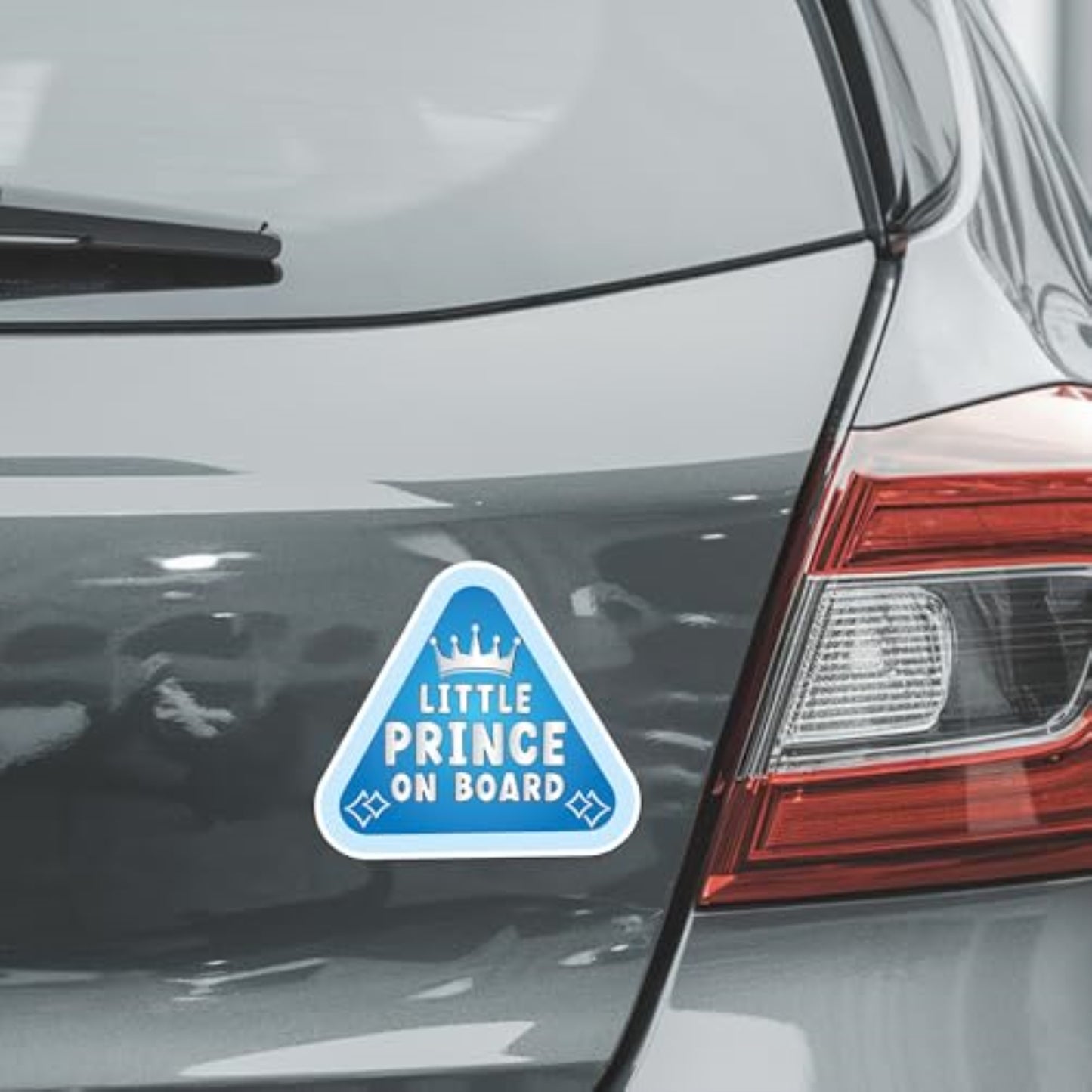 Magnet Me Up Little Prince Baby On Board Car Magnet Decal โ Durable, 5 Inch, Blue, Cute Baby on Car Safety Sign, Baby on Highway, Made in USA