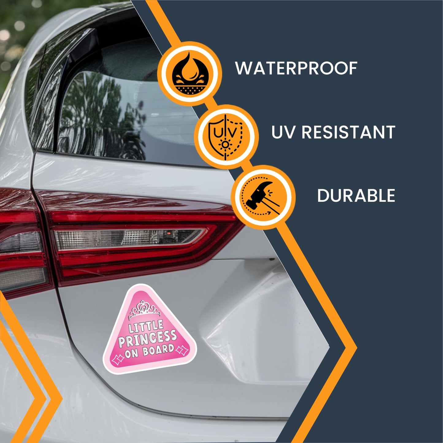 Magnet Me Up Little Princess Baby On Board Car Magnet Decal โ Durable, 5 Inch, Pink, Cute Baby on Car Safety Sign, Baby on Highway, Made in USA