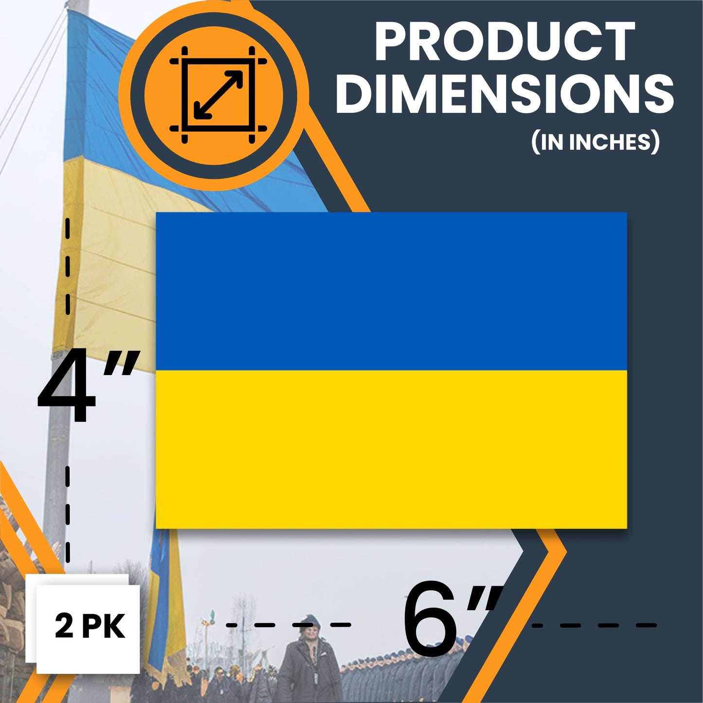 Magnet Me Up Ukraine Ukrainian Flag Car Magnet Decal, National Flag, 4x6 Inches Bumper Magnet, 2 Pack, Weatherproof, UV-Printed, Strong Hold