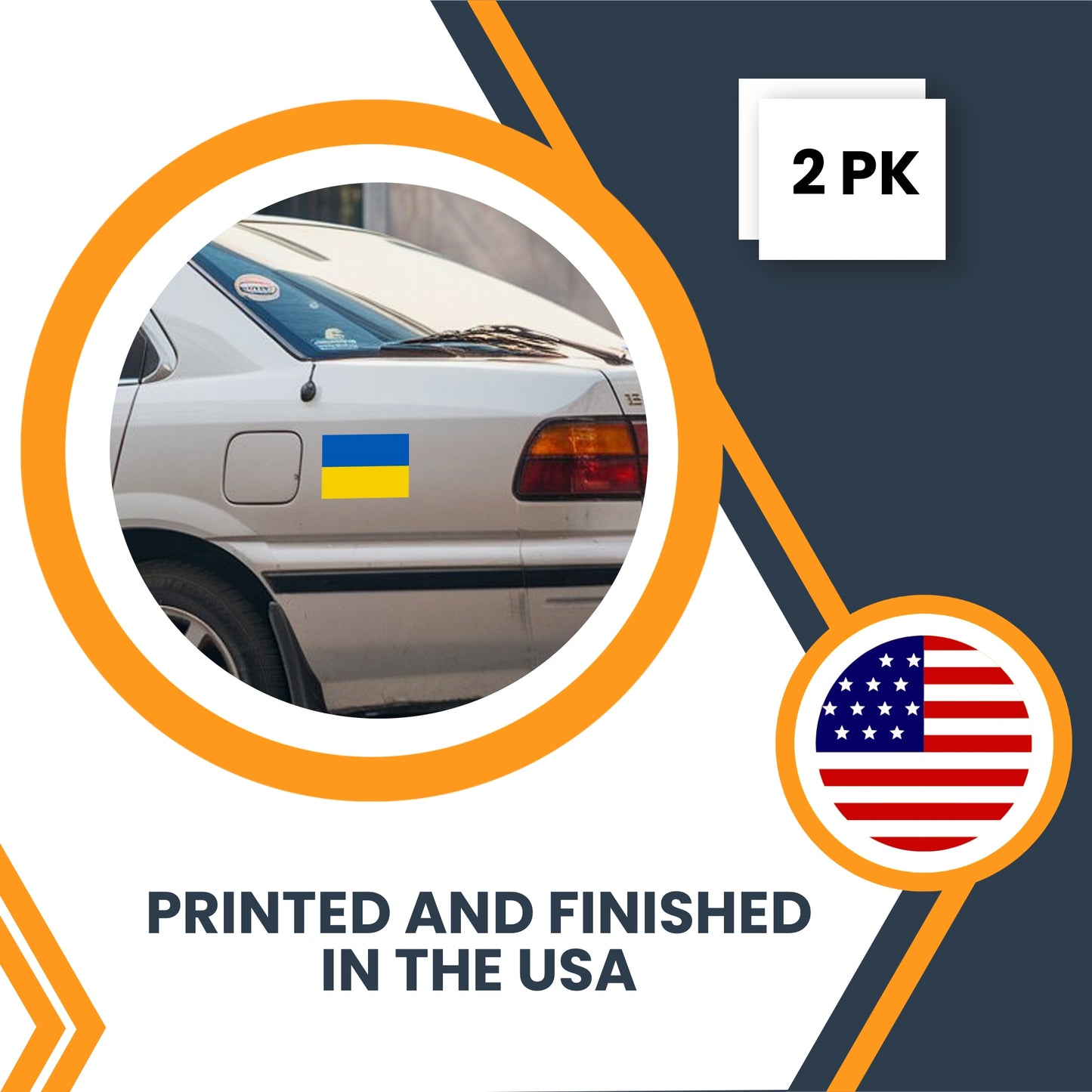 Magnet Me Up Ukraine Ukrainian Flag Car Magnet Decal, National Flag, 4x6 Inches Bumper Magnet, 2 Pack, Weatherproof, UV-Printed, Strong Hold