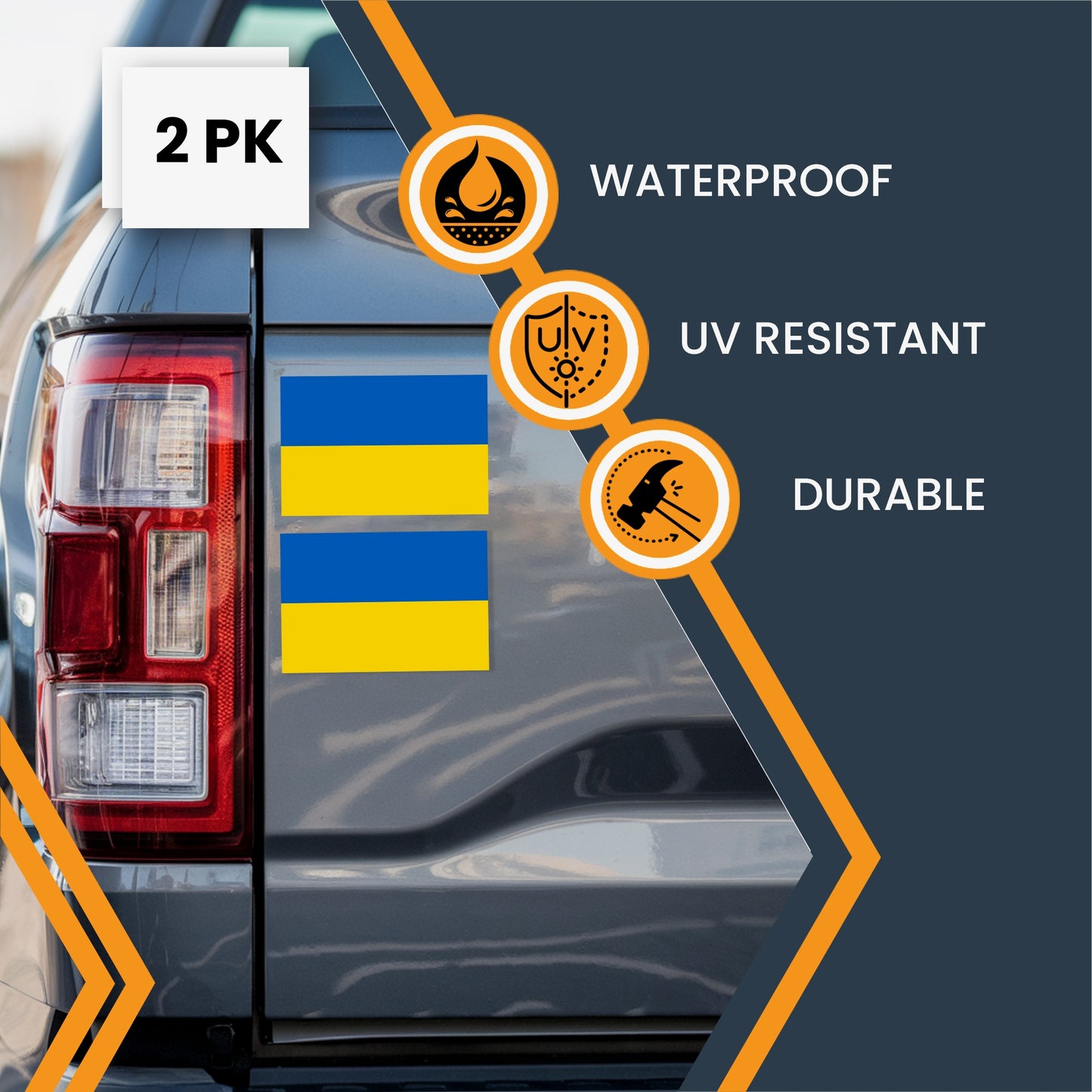 Magnet Me Up Ukraine Ukrainian Flag Car Magnet Decal, National Flag, 4x6 Inches Bumper Magnet, 2 Pack, Weatherproof, UV-Printed, Strong Hold