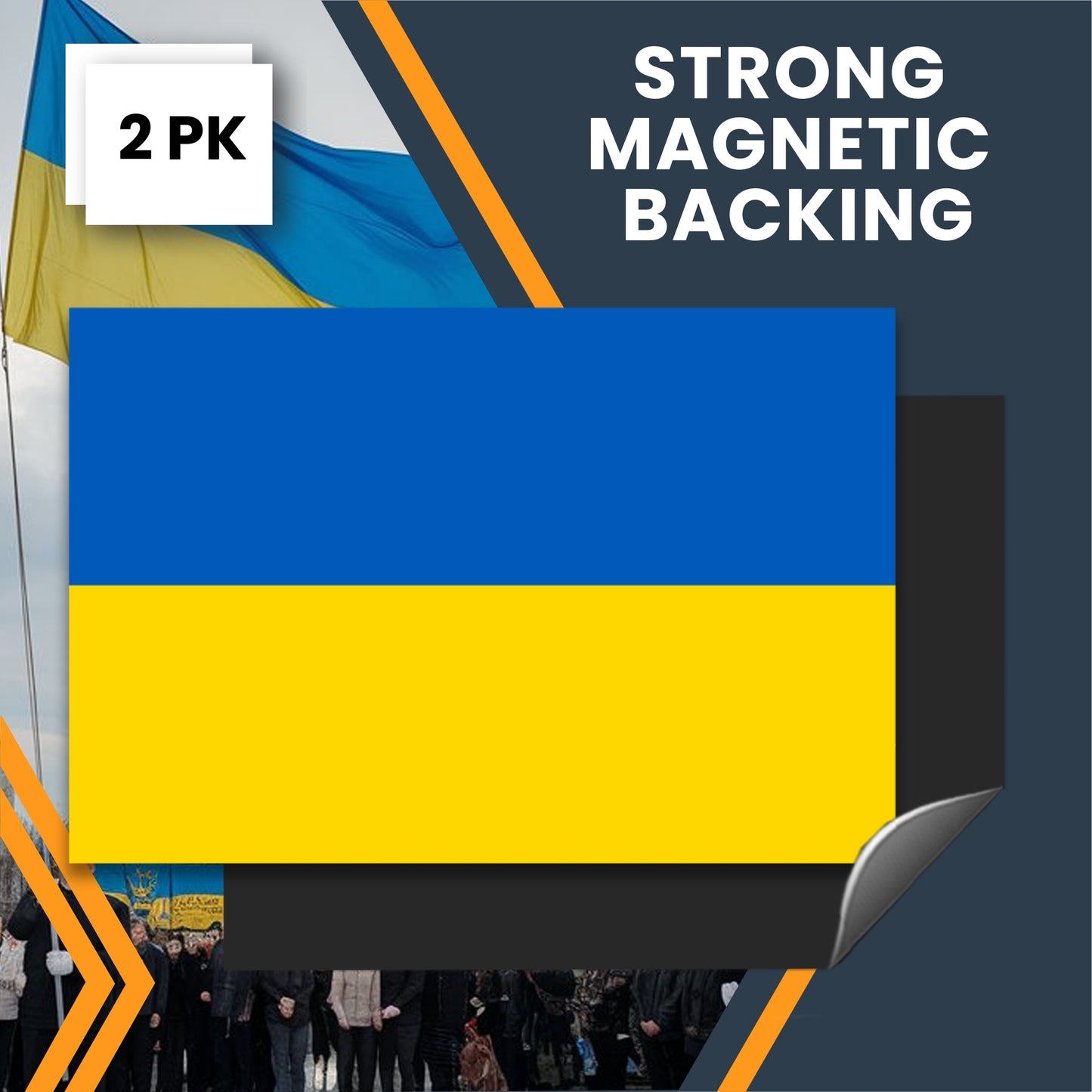 Magnet Me Up Ukraine Ukrainian Flag Car Magnet Decal, National Flag, 4x6 Inches Bumper Magnet, 2 Pack, Weatherproof, UV-Printed, Strong Hold