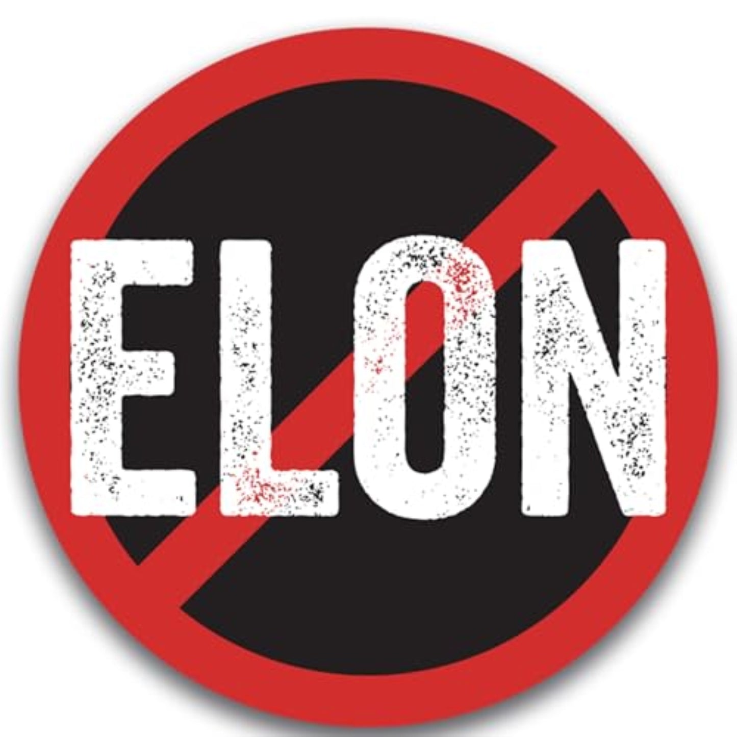Magnet Me Up No Elon Car Magnet โ Funny Anti-Tech Billionaire Fridge Decor, Political Satire Magnetic Decal, Round 5-Inch UV-Printed Durable Vinyl