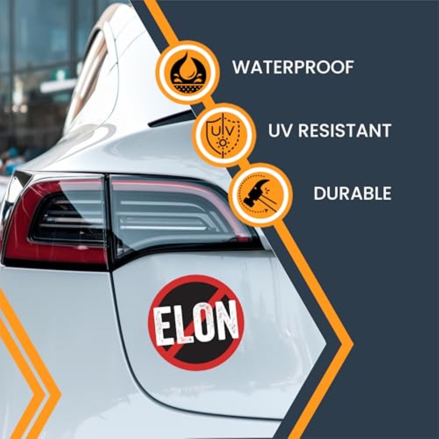 Magnet Me Up No Elon Car Magnet โ Funny Anti-Tech Billionaire Fridge Decor, Political Satire Magnetic Decal, Round 5-Inch UV-Printed Durable Vinyl