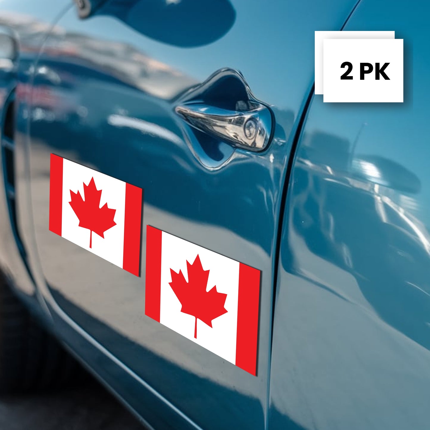 Magnet Me Up Canada Flag Magnet Decal, 3x5 Inches, 2 Pack, Red and White, Heavy Duty Automotive Magnetic Vinyl for Cars, Trucks, SUV