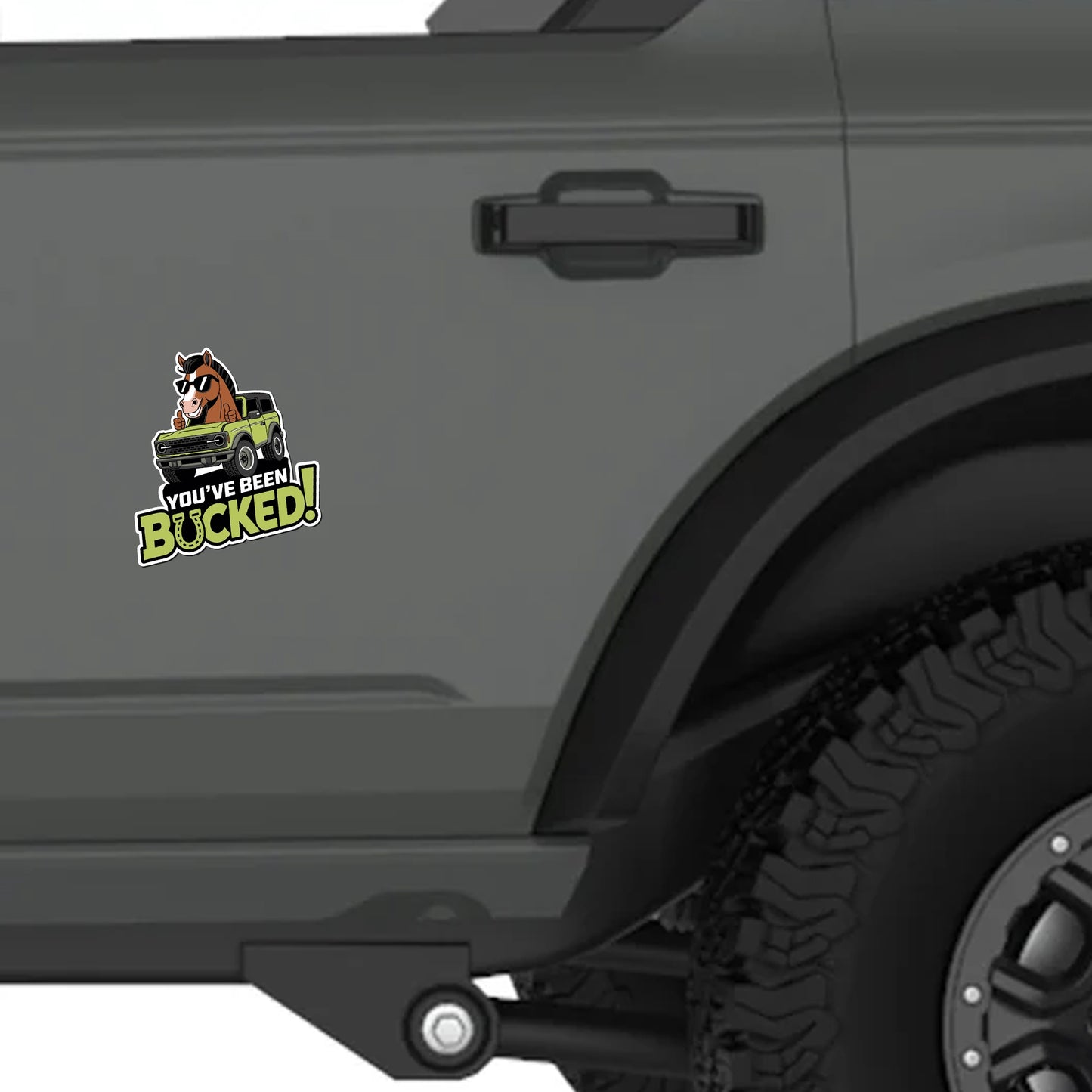 Magnet Me Up Wild Horse Kick Funny 5 Inch Green Magnet, Horse-Themed Off-Road Humor Vehicle Twist, Equestrian Gift for Car Owners, Durable & Weatherproof Car Magnet, Crafted in the USA