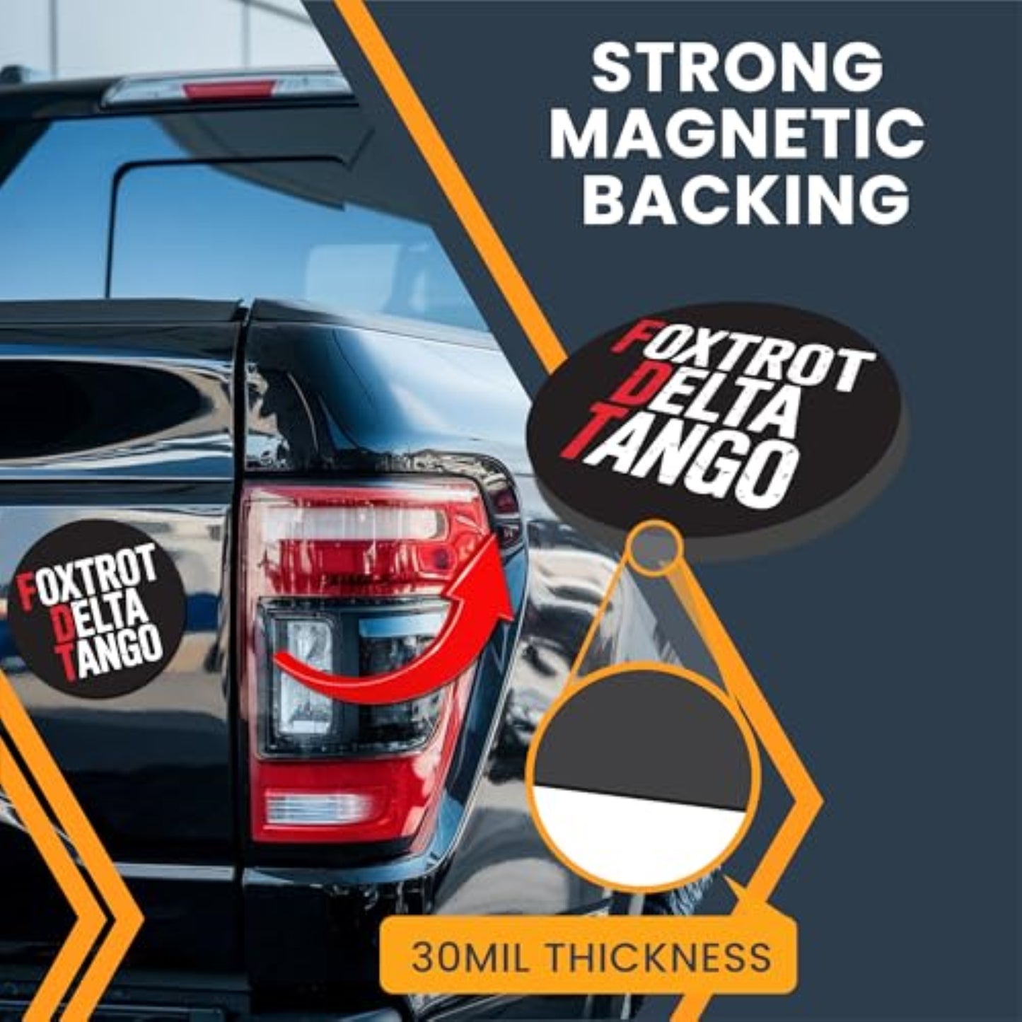 Magnet Me Up FDT Foxtrot Delta Tango Funny Political Magnet, Not My President, 5 Inch Round, Car Magnetic Decal, UV Printed Vinyl, Weatherproof, Truck, Fridge, Locker, Made in USA