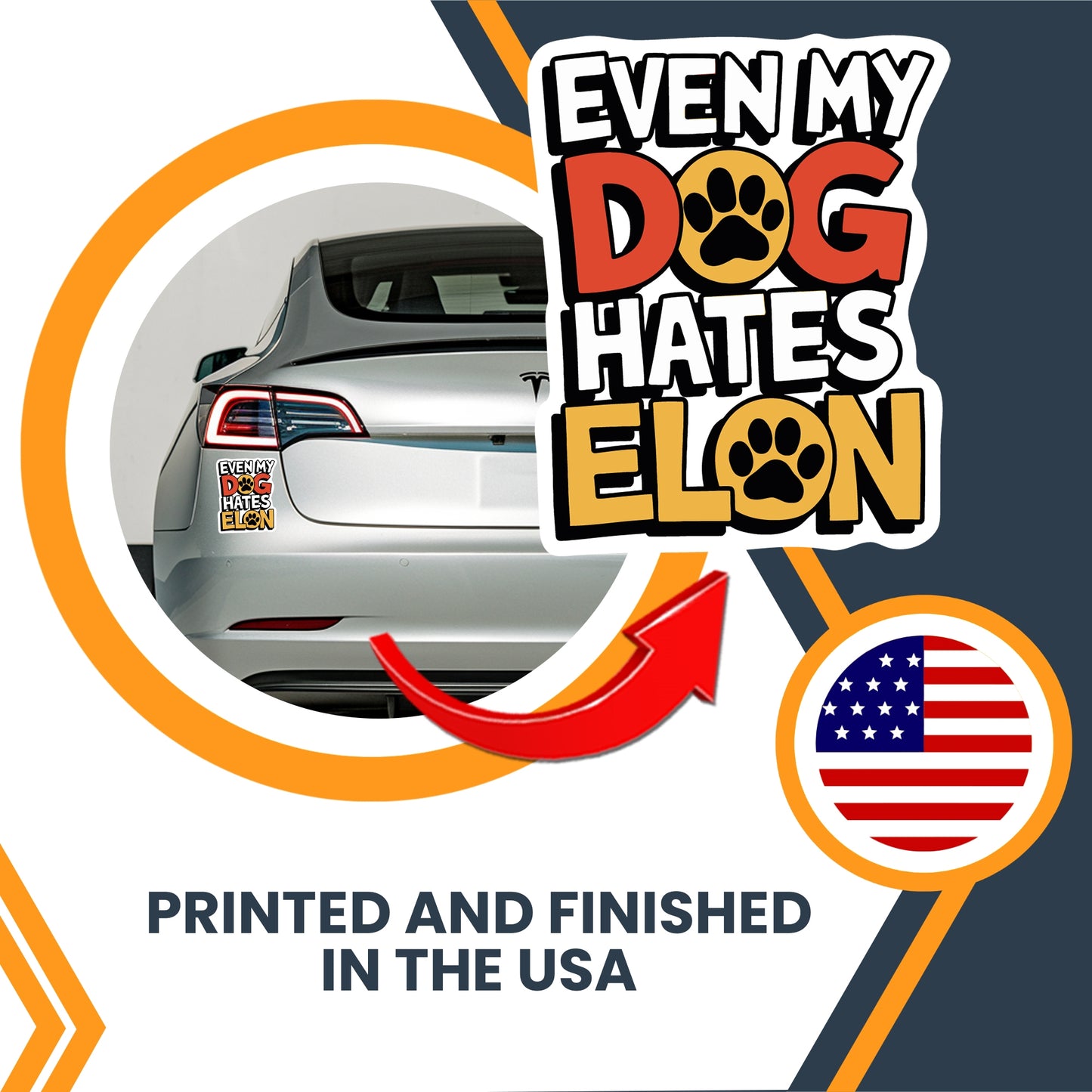 Magnet Me Up Even My Dog Hates Elon Magnetic Decal – Funny Political Car Magnet, Waterproof & UV-Printed Vinyl, Anti-Elon Musk Gift, Durable & Weatherproof, 4.5x5 Inch, Made in USA