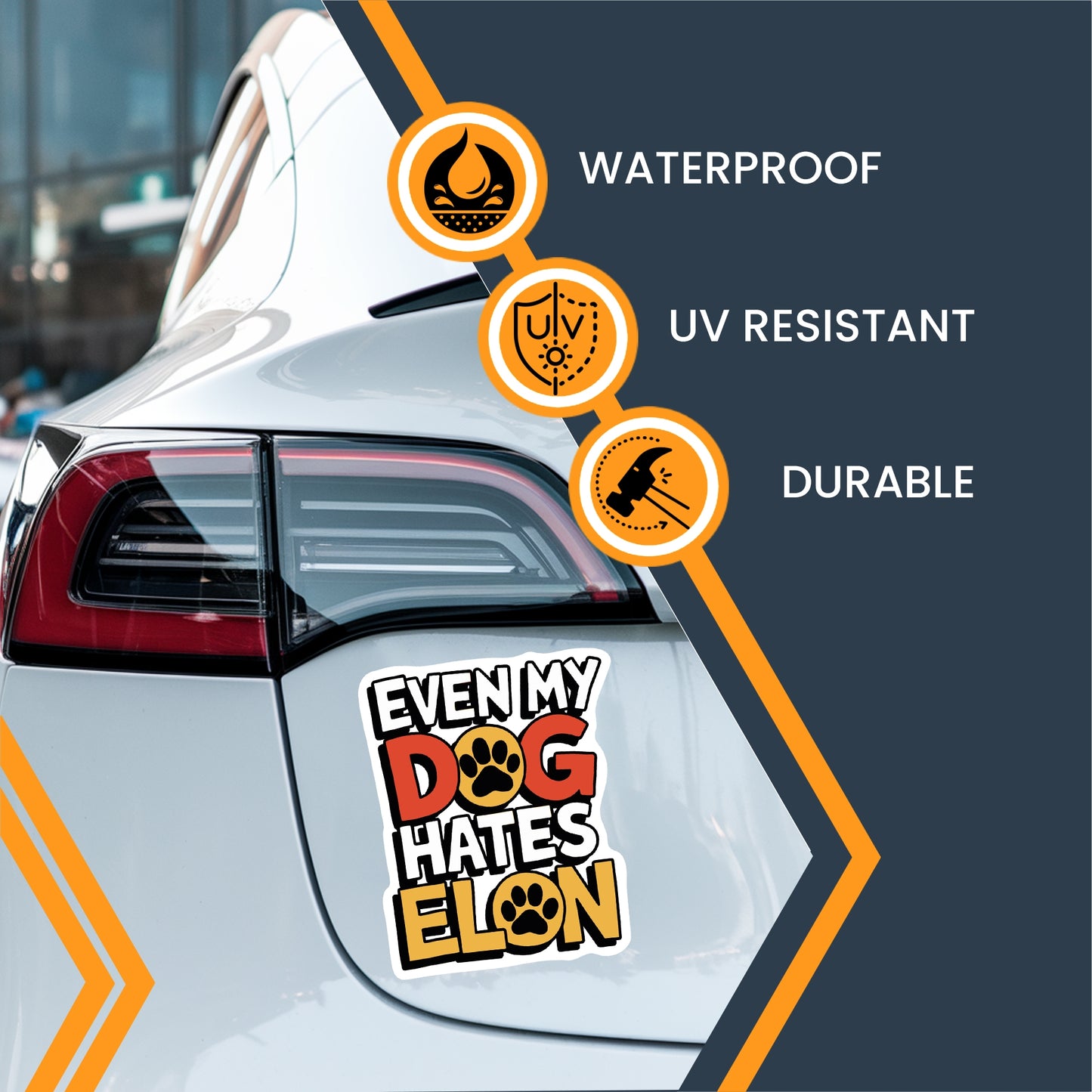 Magnet Me Up Even My Dog Hates Elon Magnetic Decal – Funny Political Car Magnet, Waterproof & UV-Printed Vinyl, Anti-Elon Musk Gift, Durable & Weatherproof, 4.5x5 Inch, Made in USA
