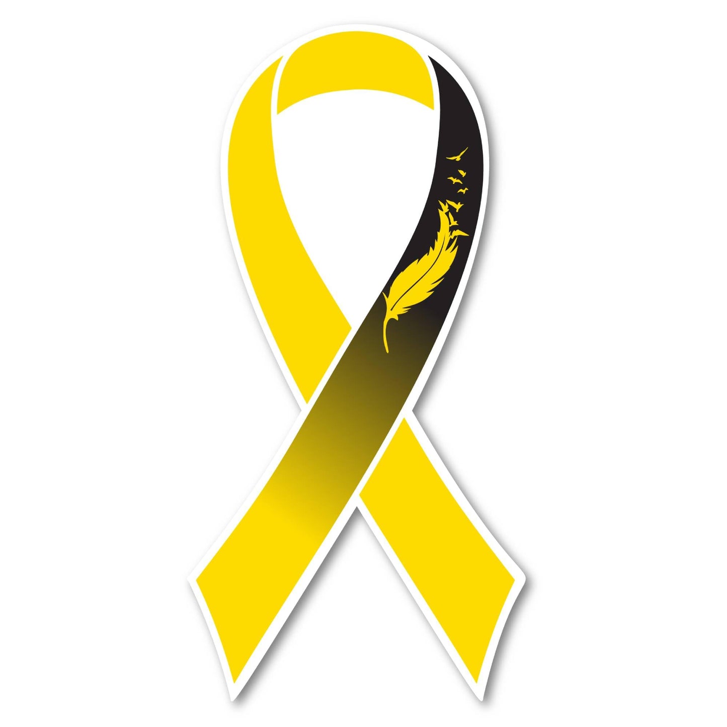 Magnet Me Up Bone Cancer Awareness Magnet - Yellow Ribbon Magnetic Decal for Cars - 3.5x7 Inches, Durable UV-Printed Vinyl, Weatherproof, Support - Full Color, for Fridge, Lockers, Made in The USA