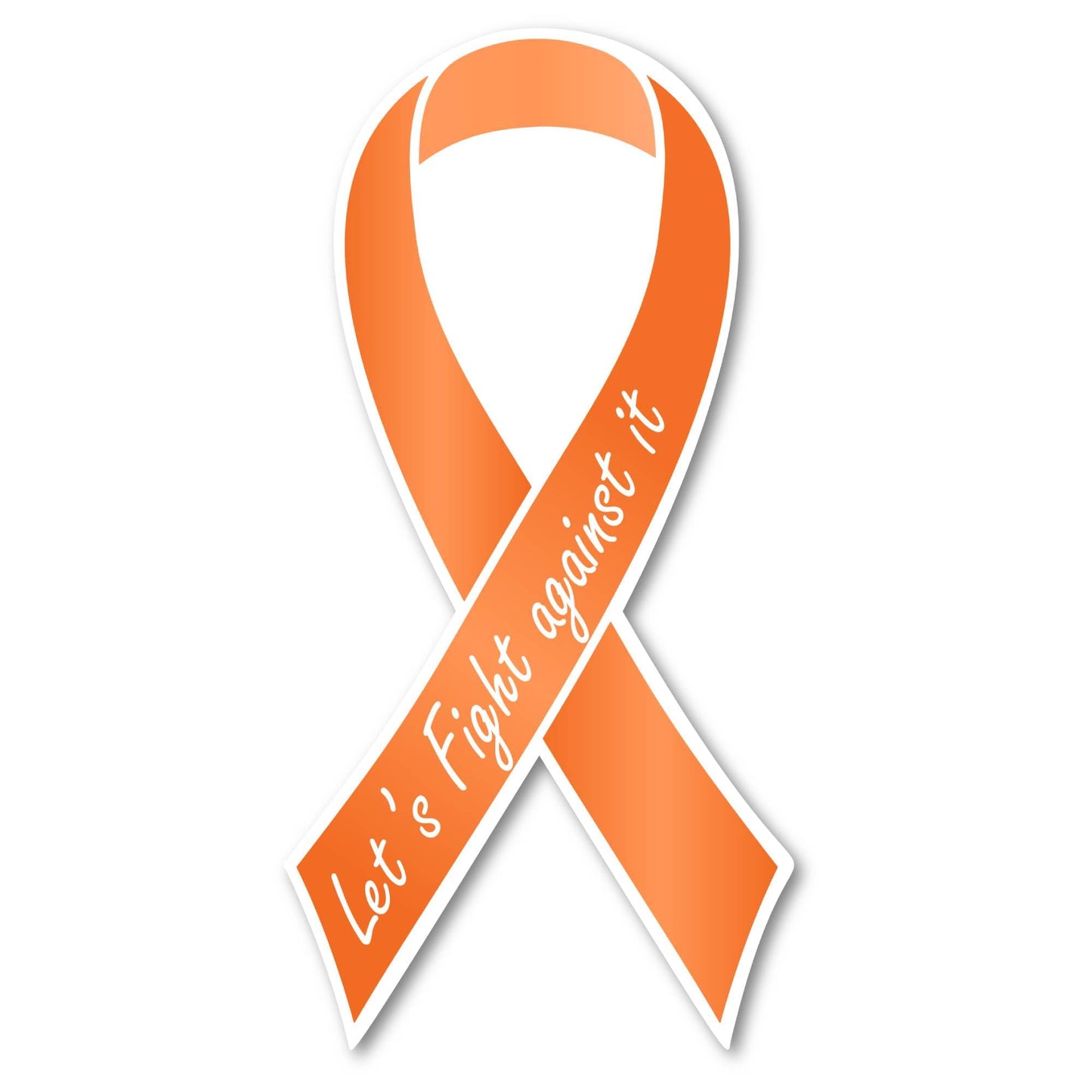 Magnet Me Up Skin Cancer Awareness Magnet - Let's Fight Against It - 3.5x7 Inches, Orange Ribbon Magnetic Decal for Car, SUV, Locker, Fridge - Full-Color UV Print, Weatherproof Vinyl, Made in USA